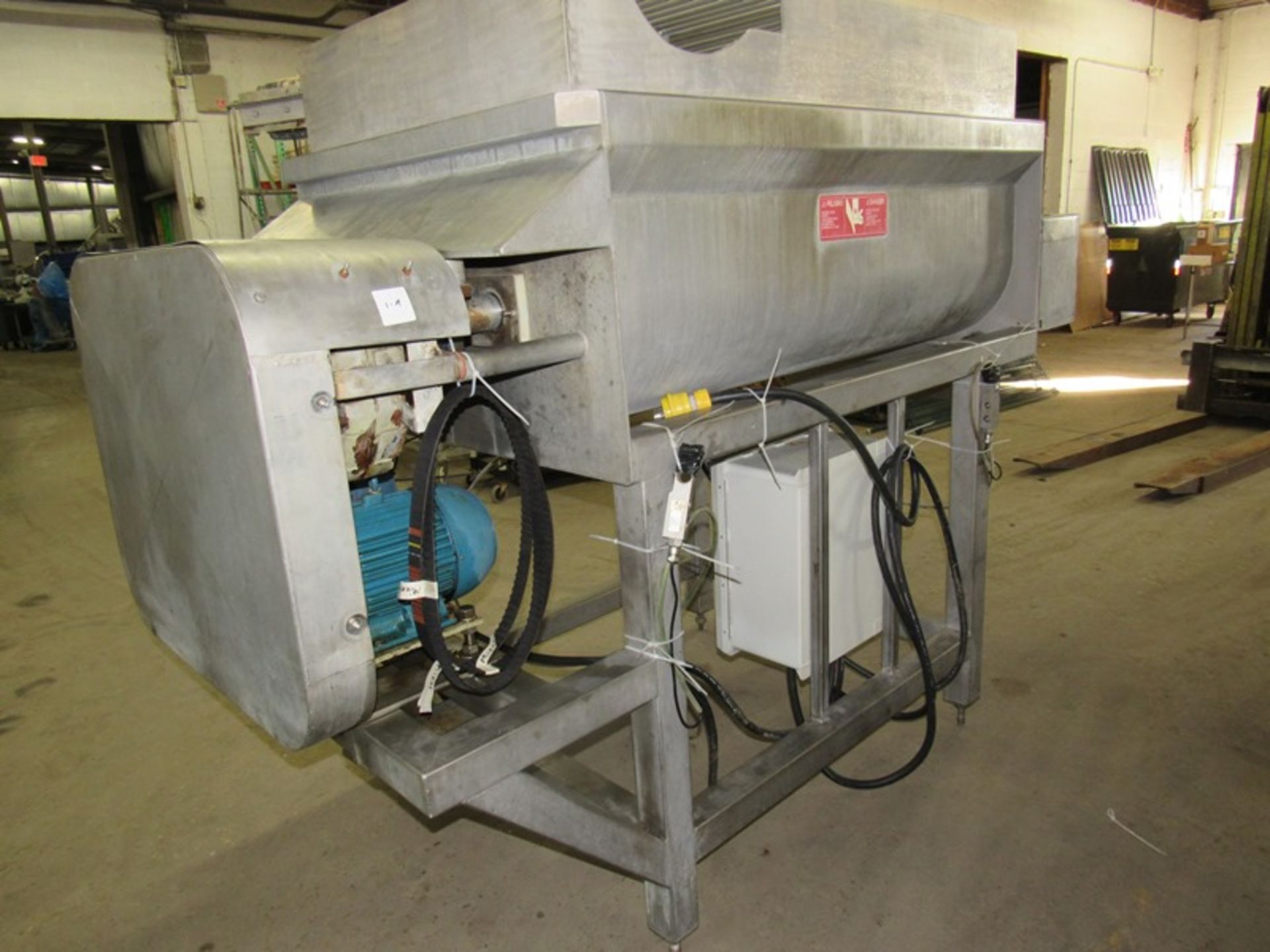 Stainless Steel Ribbon Blender, dual shaft, 3' W X 5' L X 21" D, 1,000 Lb. capacity, dual front end - Image 12 of 25