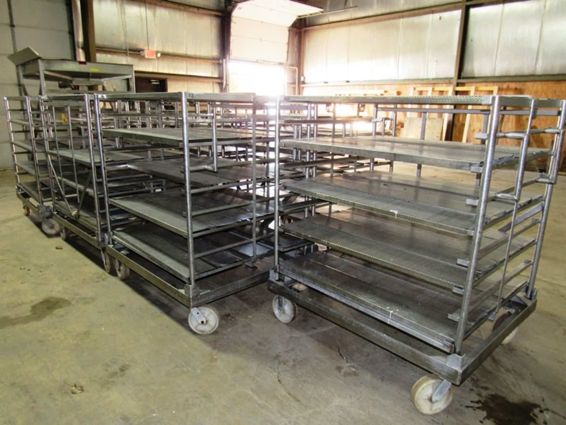 Stainless Steel Portable Racks, 43" W X 49" L X 61" T, 9 shelves, spaced 4 1/2" apart, 8" W X 48" - Image 5 of 5