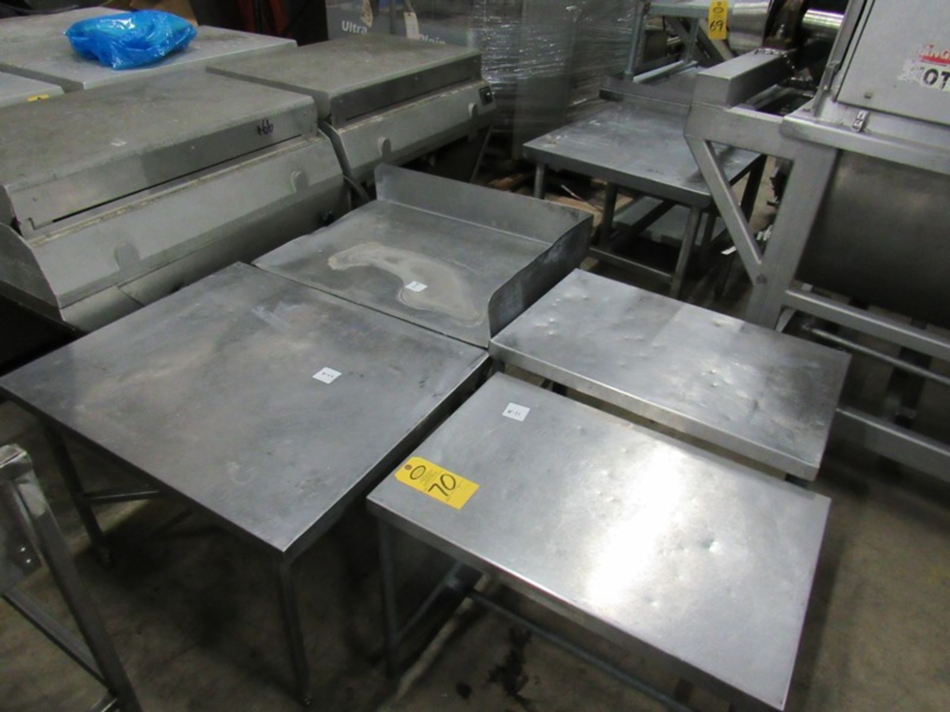 Lot Stainless Steel Tables, (1) 30" W X 36" L X 25" T, (2) 21" W X 31" L X 25" T, (1) 27" W X 34" - Image 2 of 2