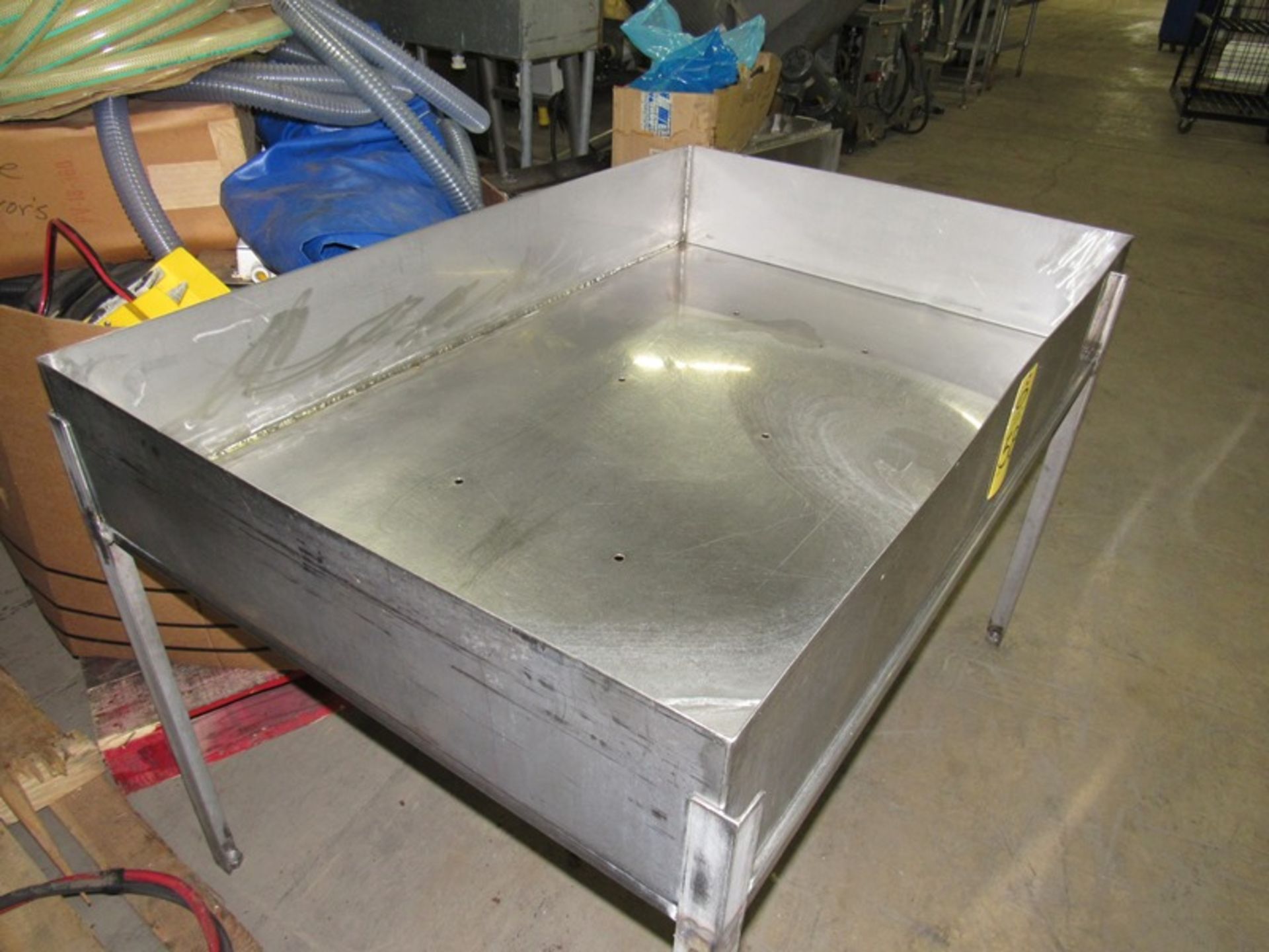 Lot Stainless Steel Trough, 35" W X 52" L X 8" D with lid, (1) Stainless Steel Table, 33" W X 58" - Image 2 of 3