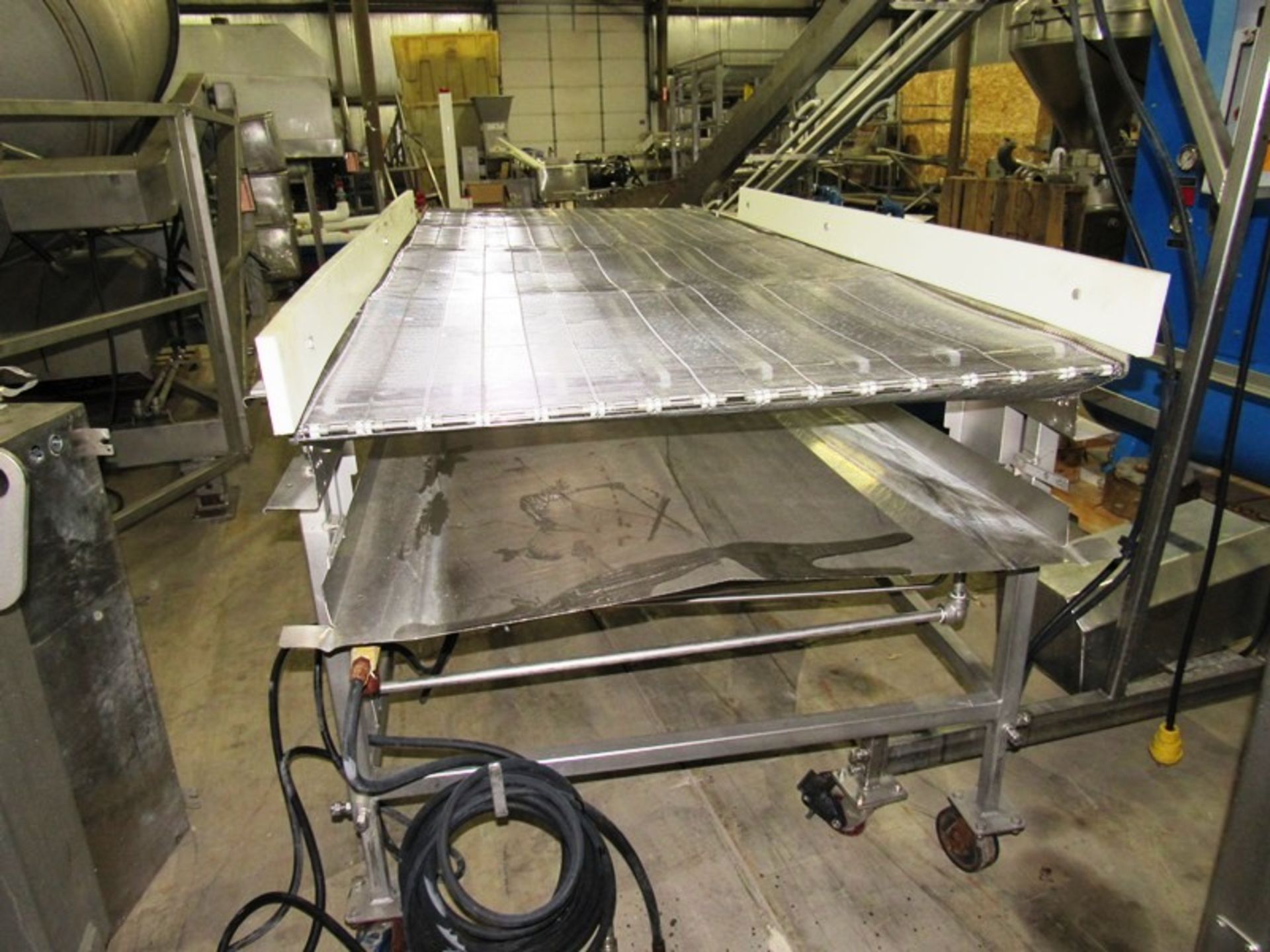 Stein Mdl. F-40 S.S. Frame Conveyor, 40" W X 9' L s.s. ladder chain belt, hydraulic operation, - Image 4 of 5