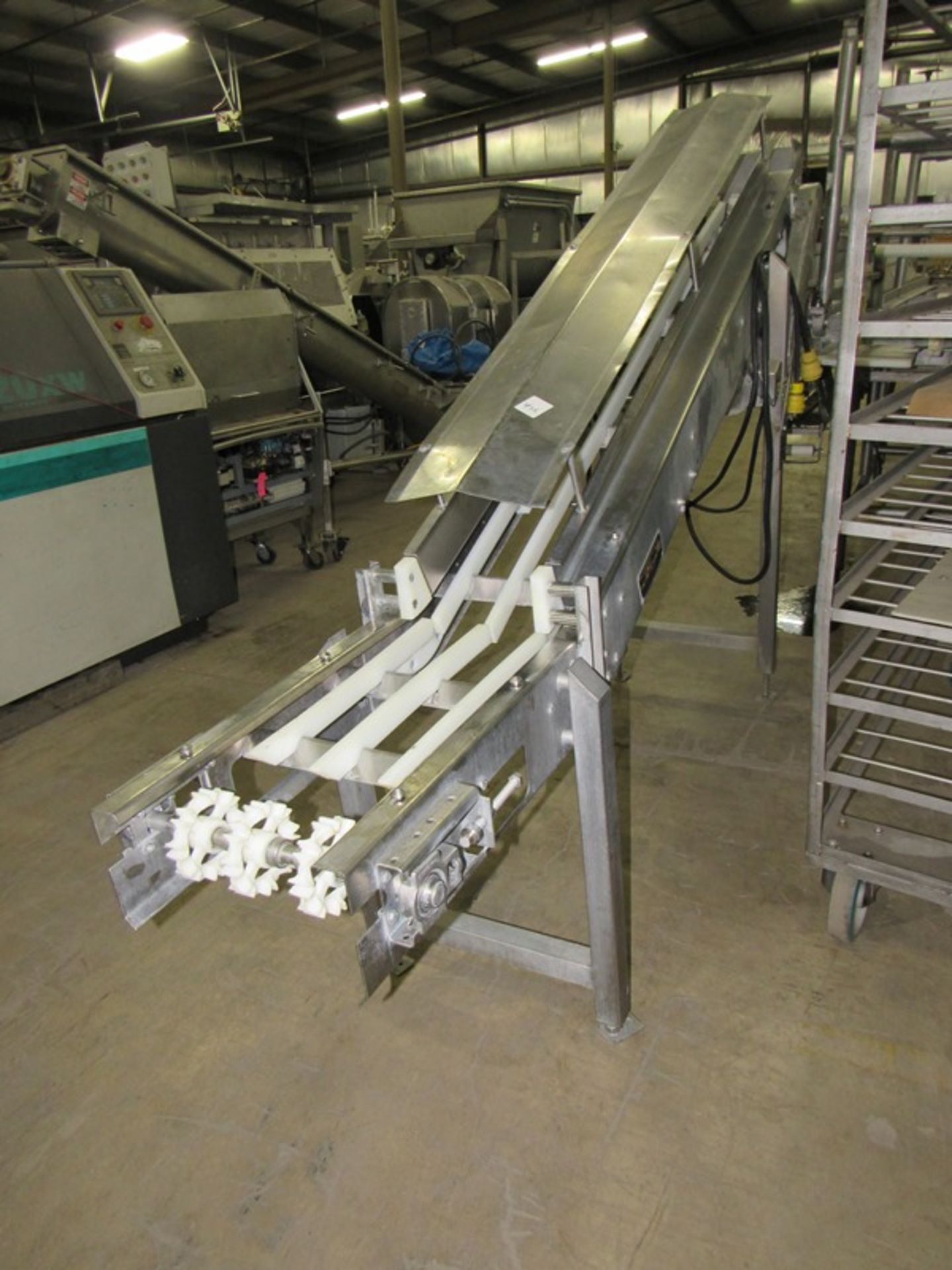 Kamflex Mdl. 810 Stainless Steel Incline Conveyor, 10" W X 9' L, 30" infeed, 64" discharge, - Image 2 of 3