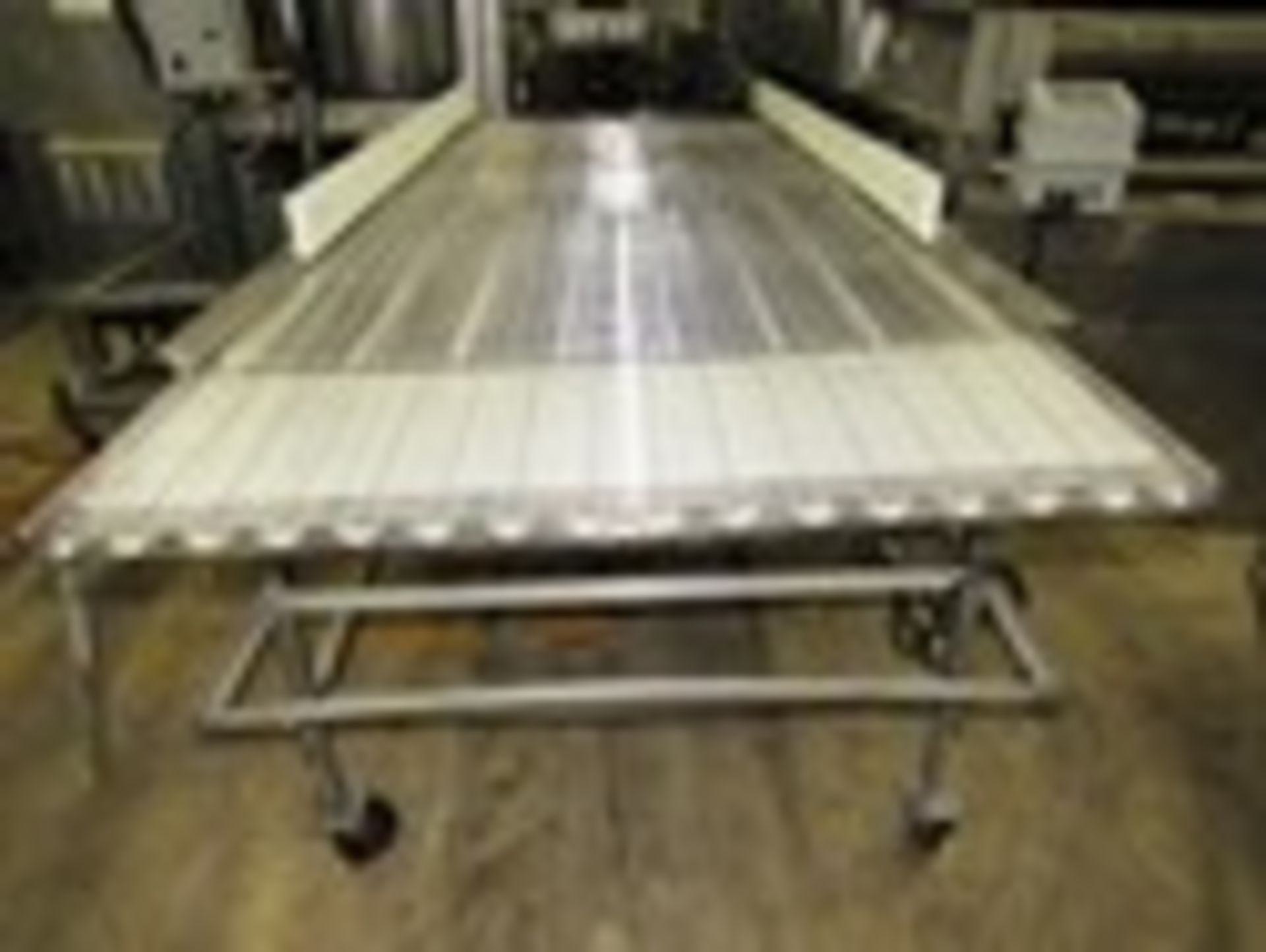 Stein Mdl. F-40 S.S. Frame Conveyor, 40" W X 9' L s.s. ladder chain belt, hydraulic operation, - Image 3 of 5