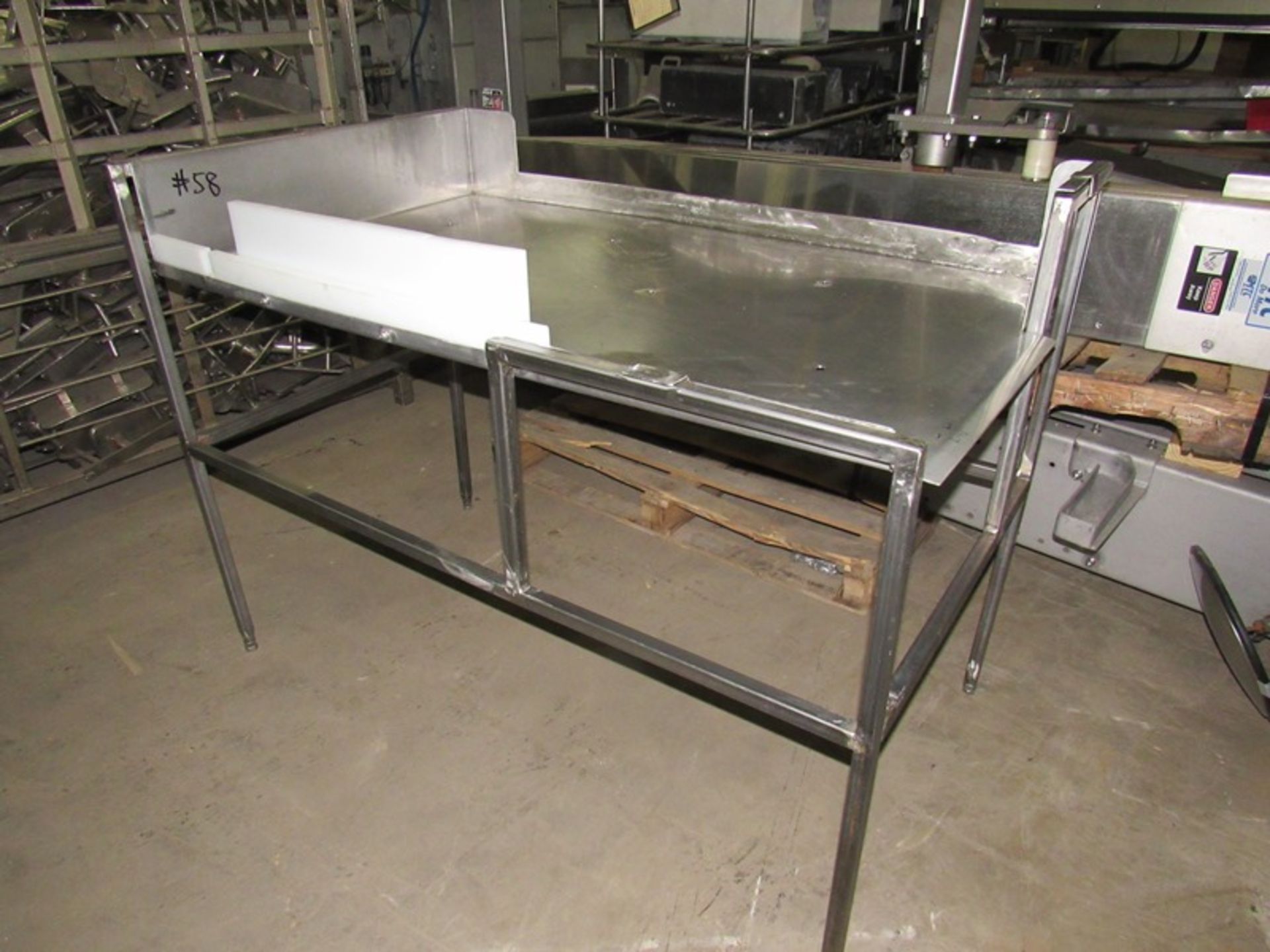 Lot Stainless Steel Trough, 35" W X 52" L X 8" D with lid, (1) Stainless Steel Table, 33" W X 58" - Image 3 of 3