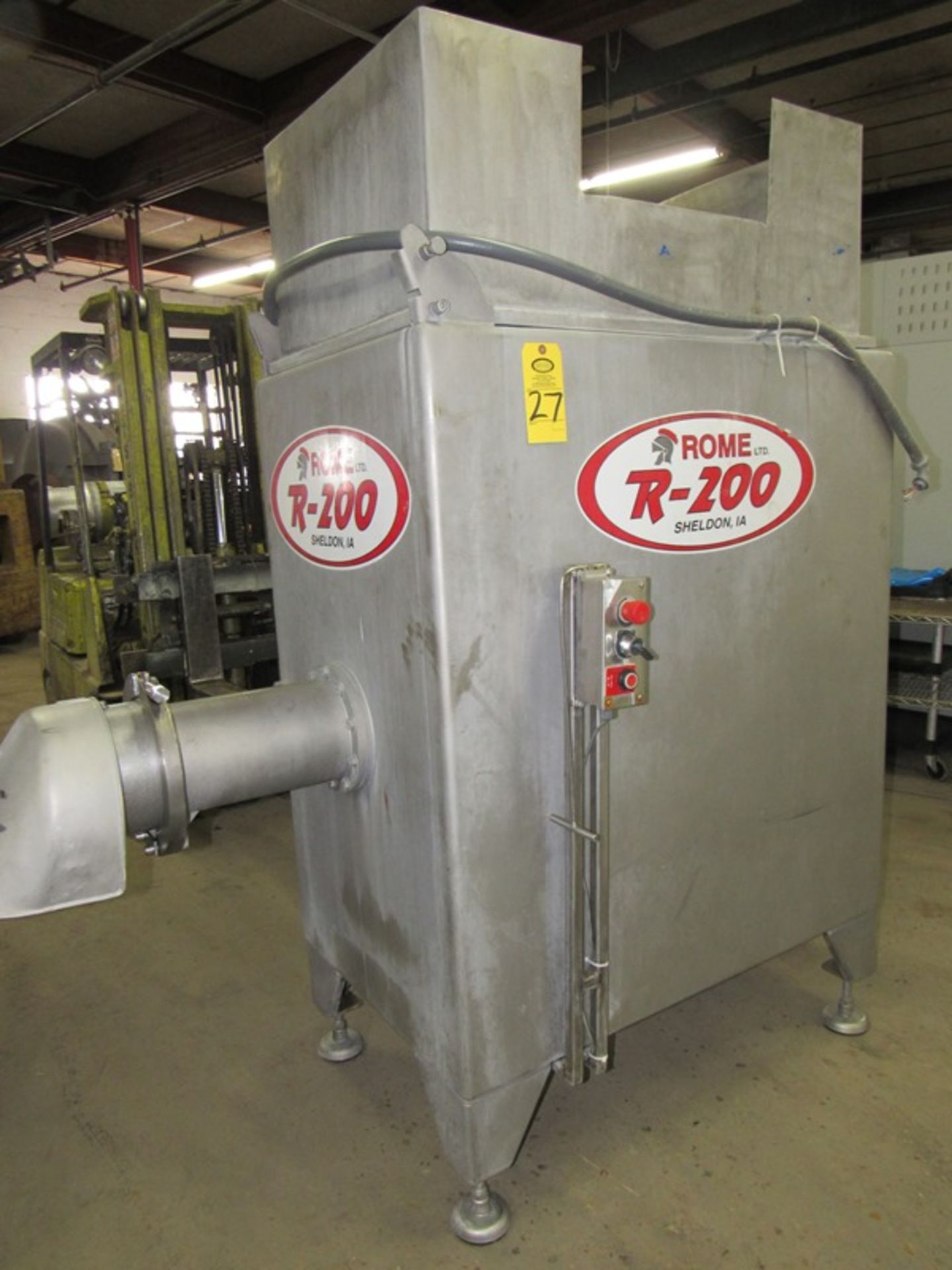 Rome Mdl. R-200 Grinder, 8", stainless steel, hopper extension, w/safety interlock, Ser. #06-105, - Image 8 of 14