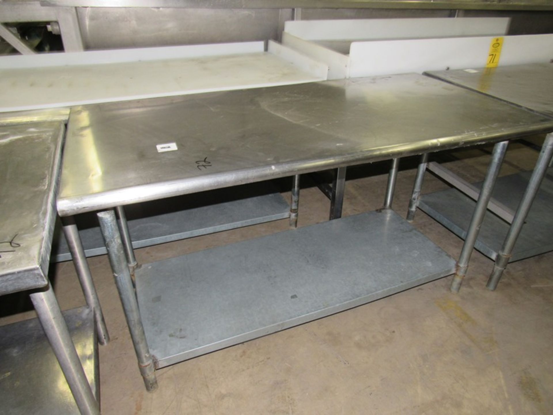 Lot Stainless Steel Tables, (2) 30" W X 4' L X 34" T, (1) 30" W X 5' L X 34" T;*** All Funds Must Be - Image 3 of 4
