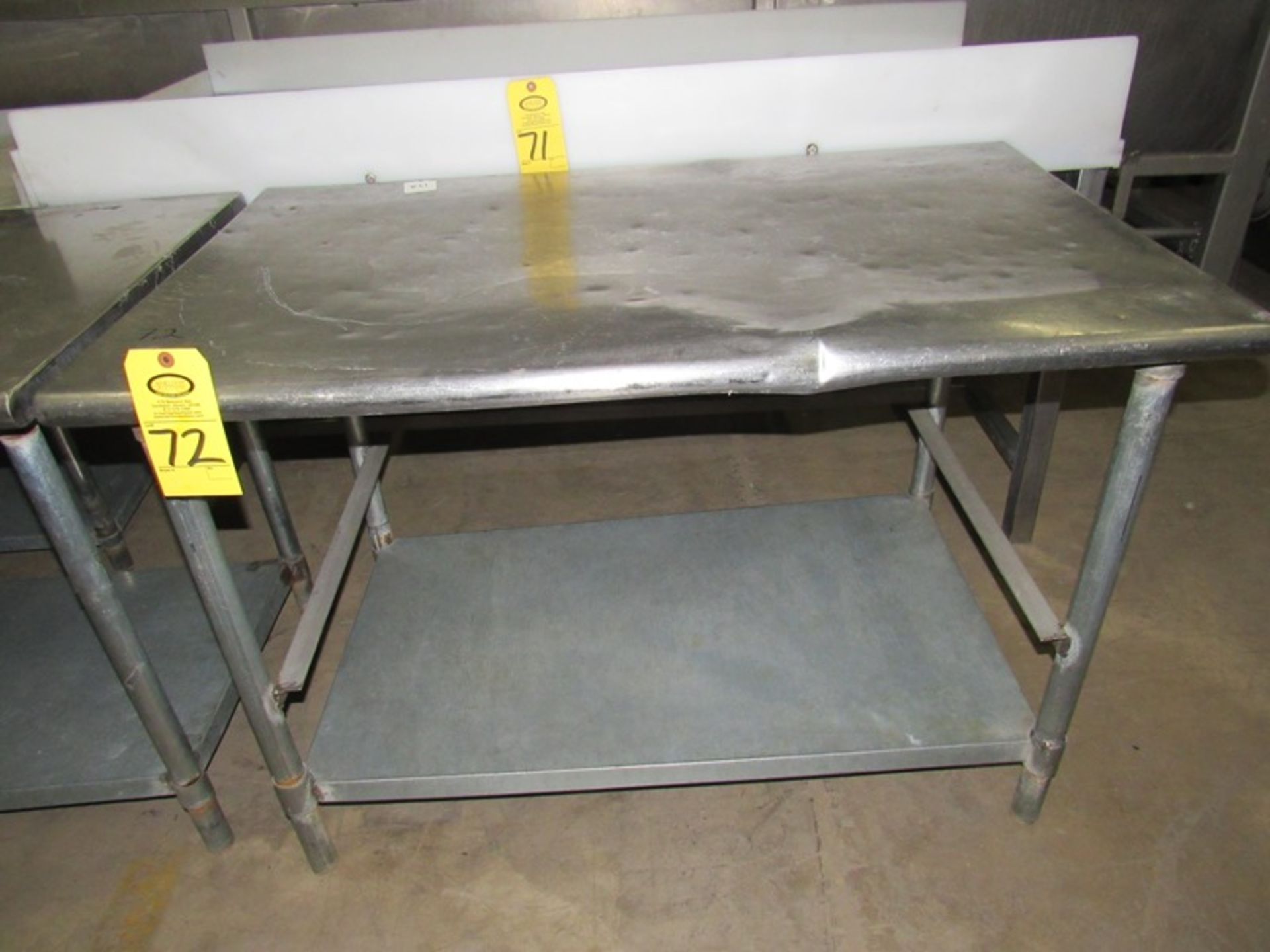 Lot Stainless Steel Tables, (2) 30" W X 4' L X 34" T, (1) 30" W X 5' L X 34" T;*** All Funds Must Be - Image 4 of 4