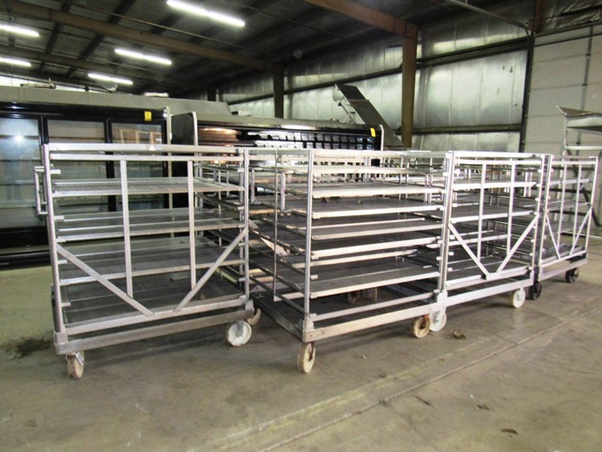 Stainless Steel Portable Racks, 43" W X 49" L X 61" T, 9 shelves, spaced 4 1/2" apart, 8" W X 48" - Image 4 of 5