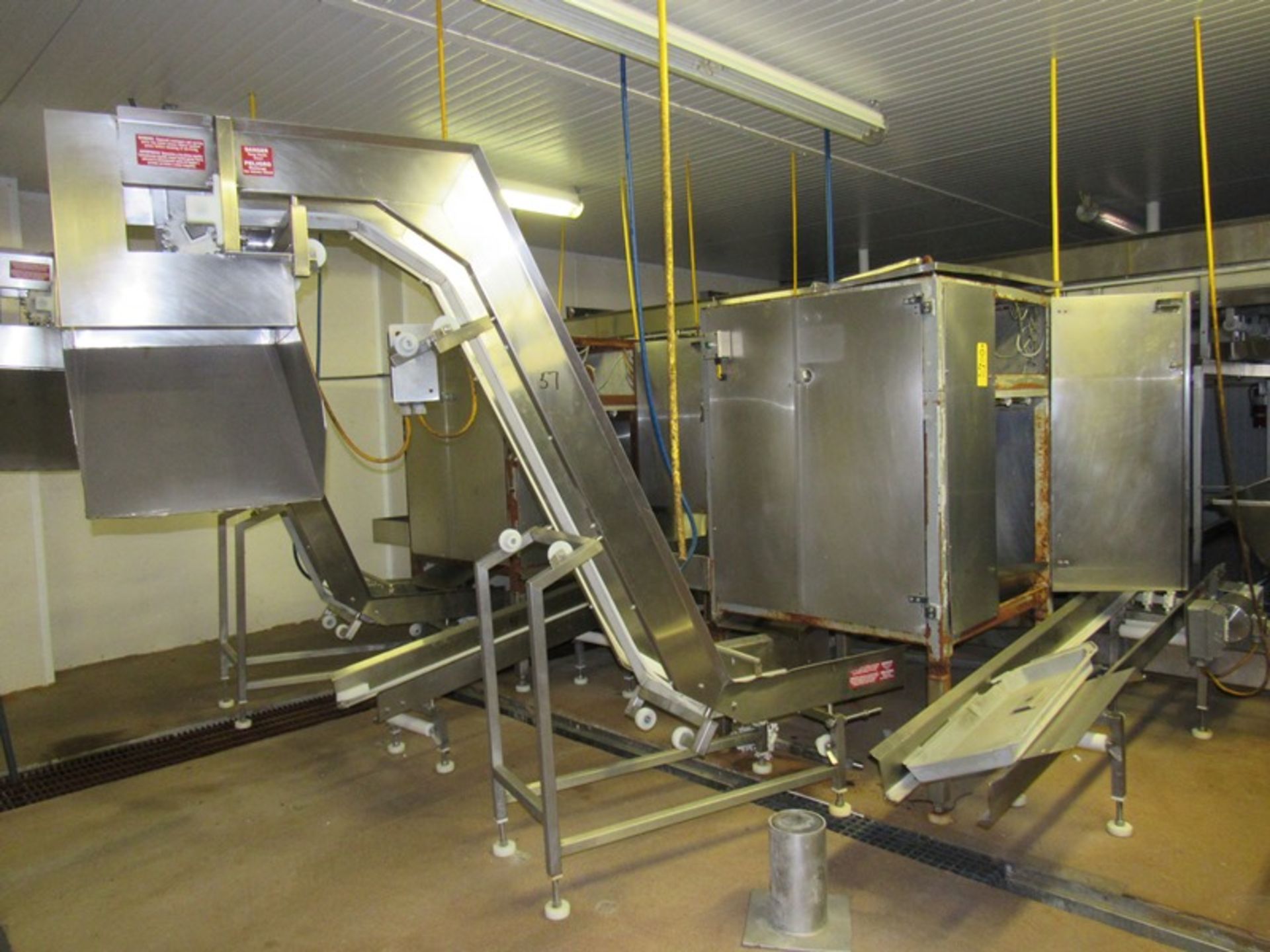 Lot Stainless Steel Automatic Heading Machine, 8 stations, stainless steel "Z" conveyor, 18" W X