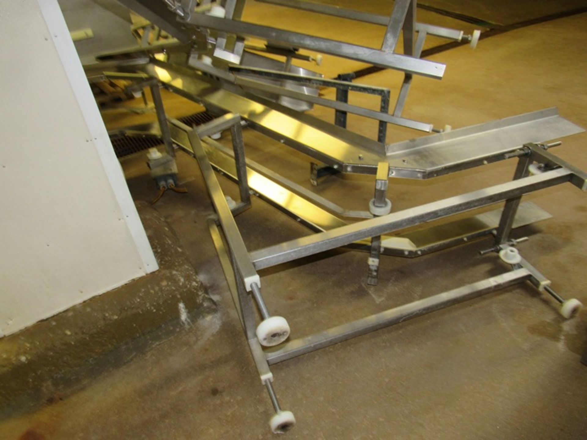 Stainless Steel "Z" Conveyor, 18" W X 9' L (no belt), 1 h.p., stainless steel motor, 220 volts (