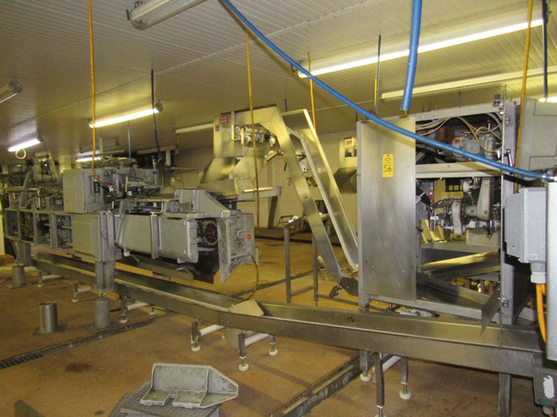 Lot Stainless Steel Automatic Heading Machine, 8 stations, stainless steel "Z" conveyor, 18" W X