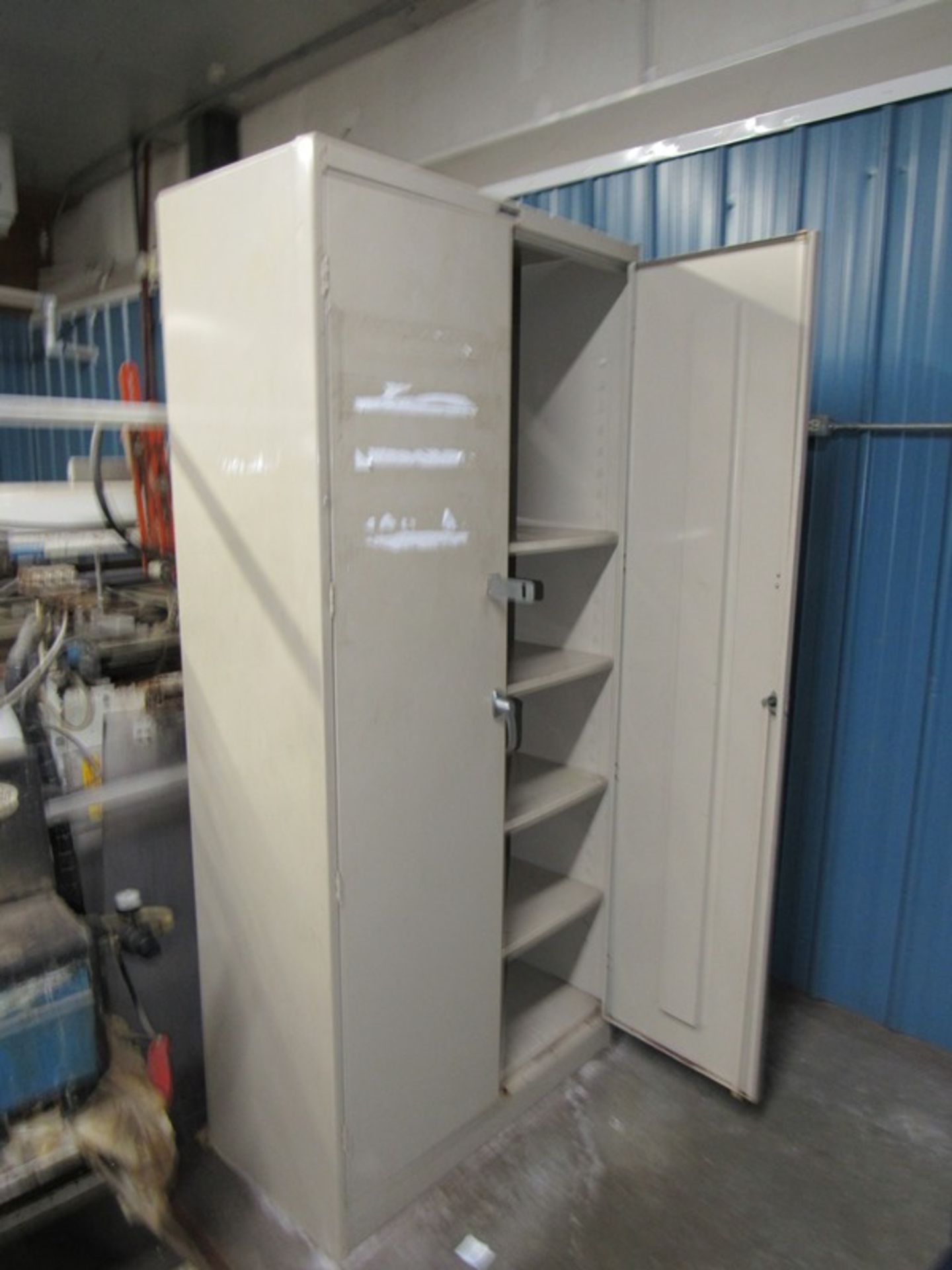 Lot Contents Box Room: File Cabinet, (2) Tables, Stainless Steel Enclosures, Accu-Weigh Dial - Image 3 of 8