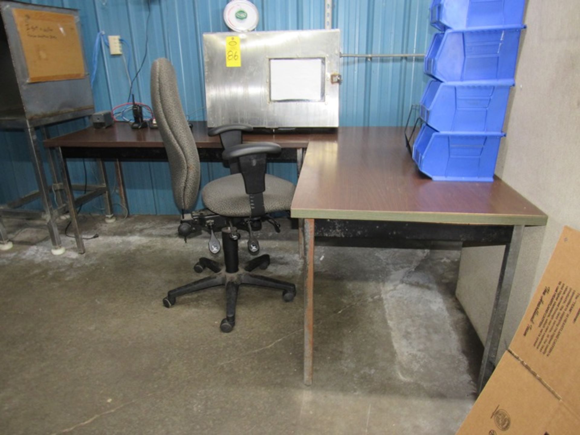 Lot Contents Box Room: File Cabinet, (2) Tables, Stainless Steel Enclosures, Accu-Weigh Dial - Image 4 of 8