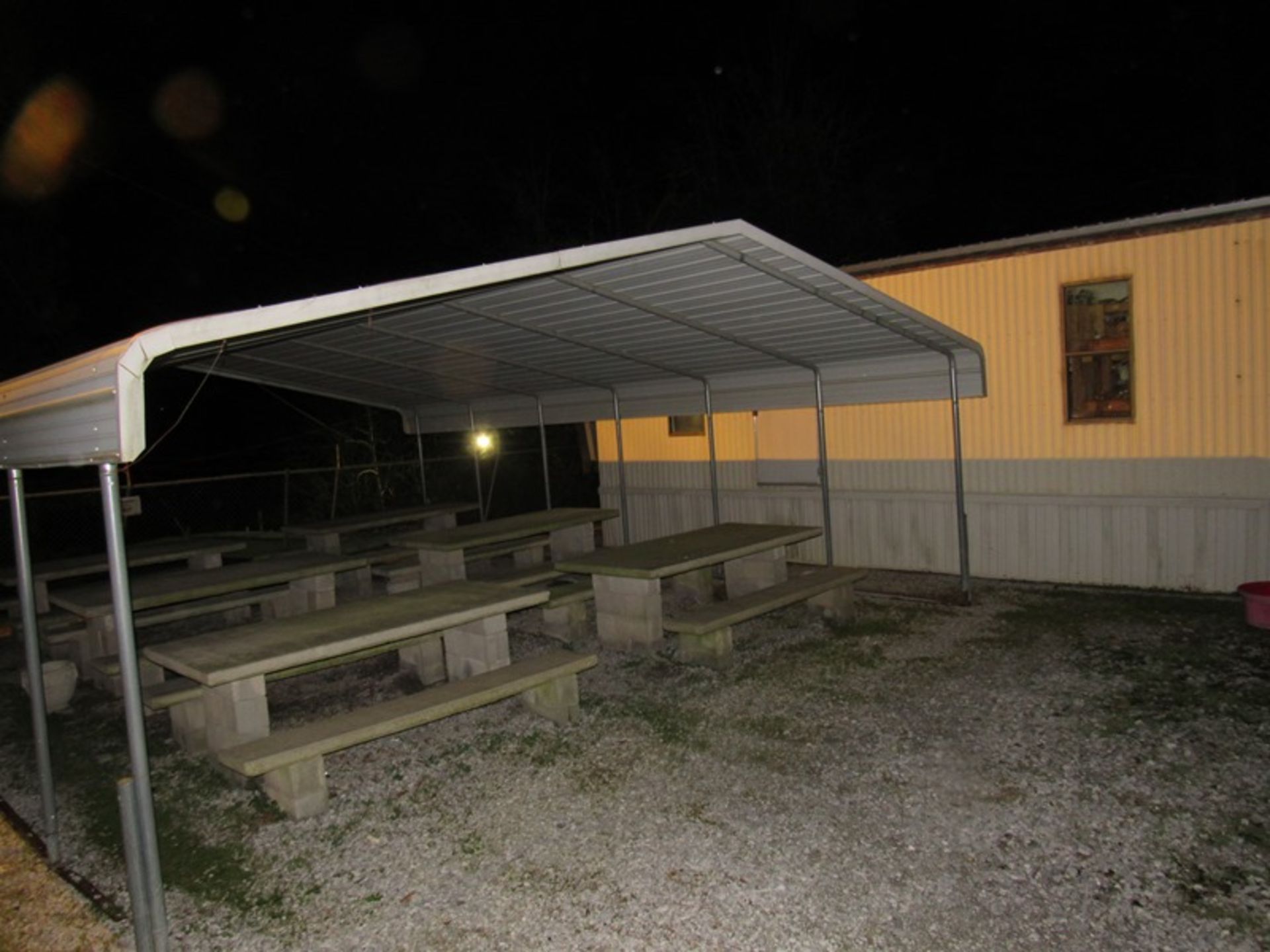 Aluminum Overhead Canopy, 27" W X 24' L X 9' T, (7) braces (Required Loading Fee $450.00 Norm