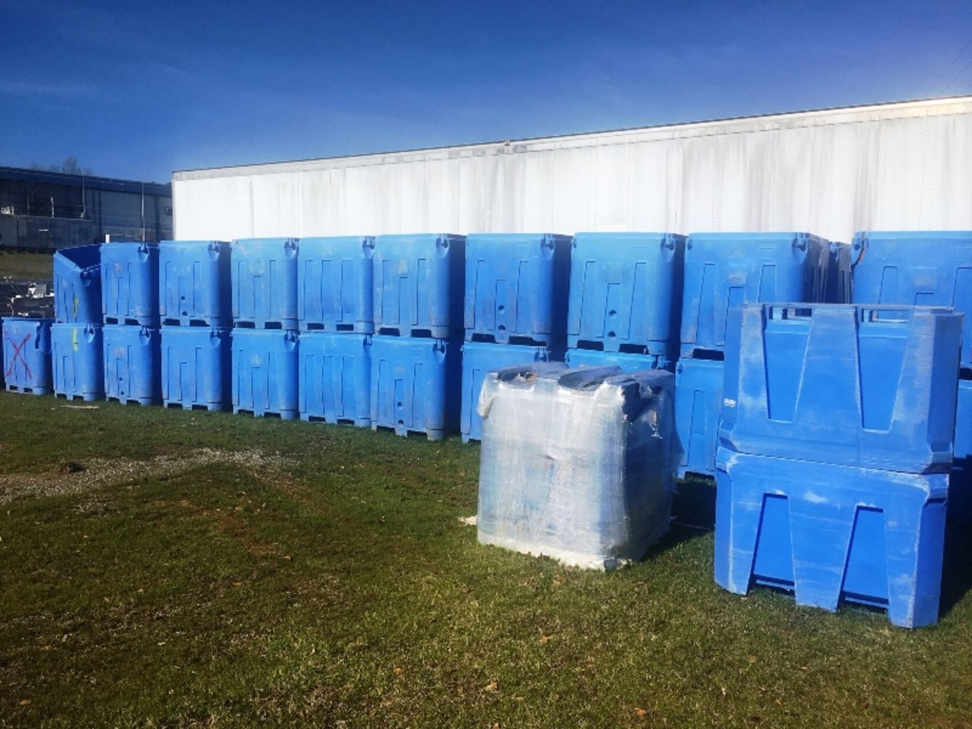 (20) Blue Plastic Totes, 40" W X 48" L X 40" D (Required Loading Fee $200.00 Norm Pavlish-