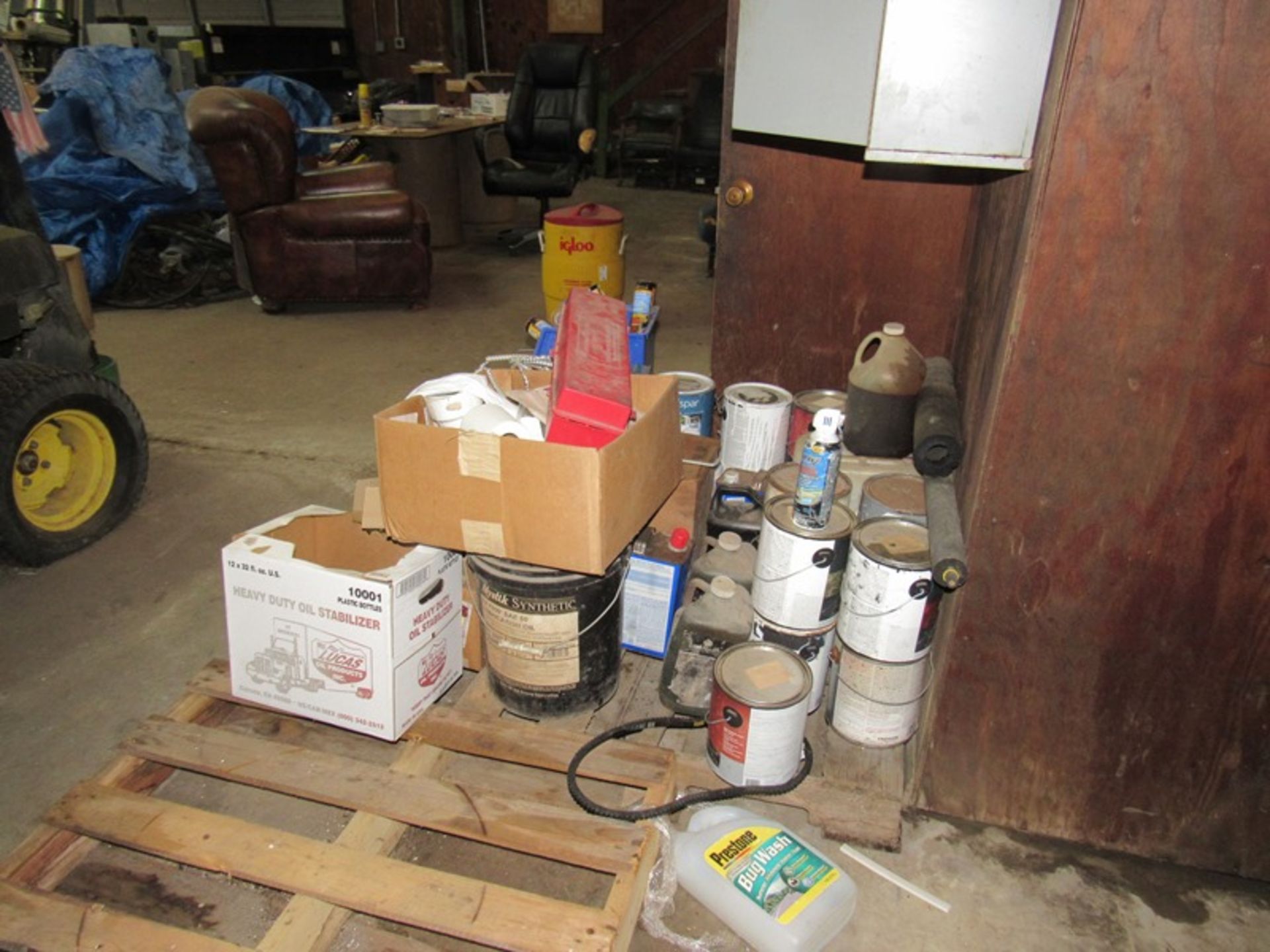 Lot Contents Garage: Refrigerators, 2-Wheel Cart, Benches, Misc. Motors, Hose Reels, Cabinets, - Image 2 of 27