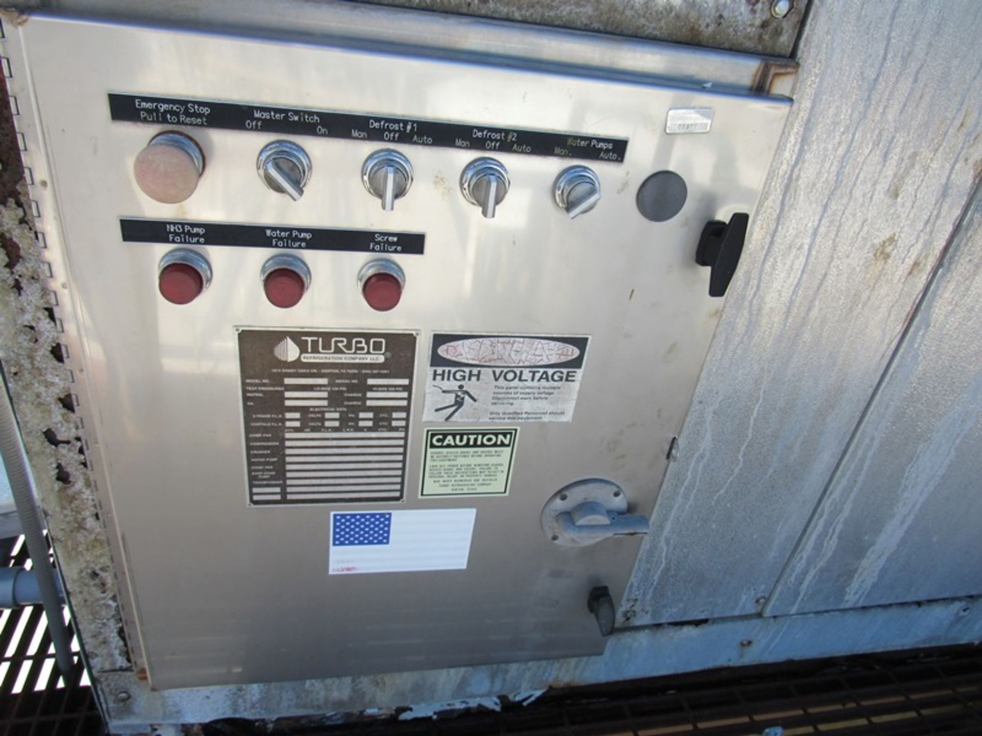 Turbo Mdl. Tigar 36-20 Ammonia Plate Chiller, Ser. #E022030, on roof top structure, 21 plates in - Image 6 of 9