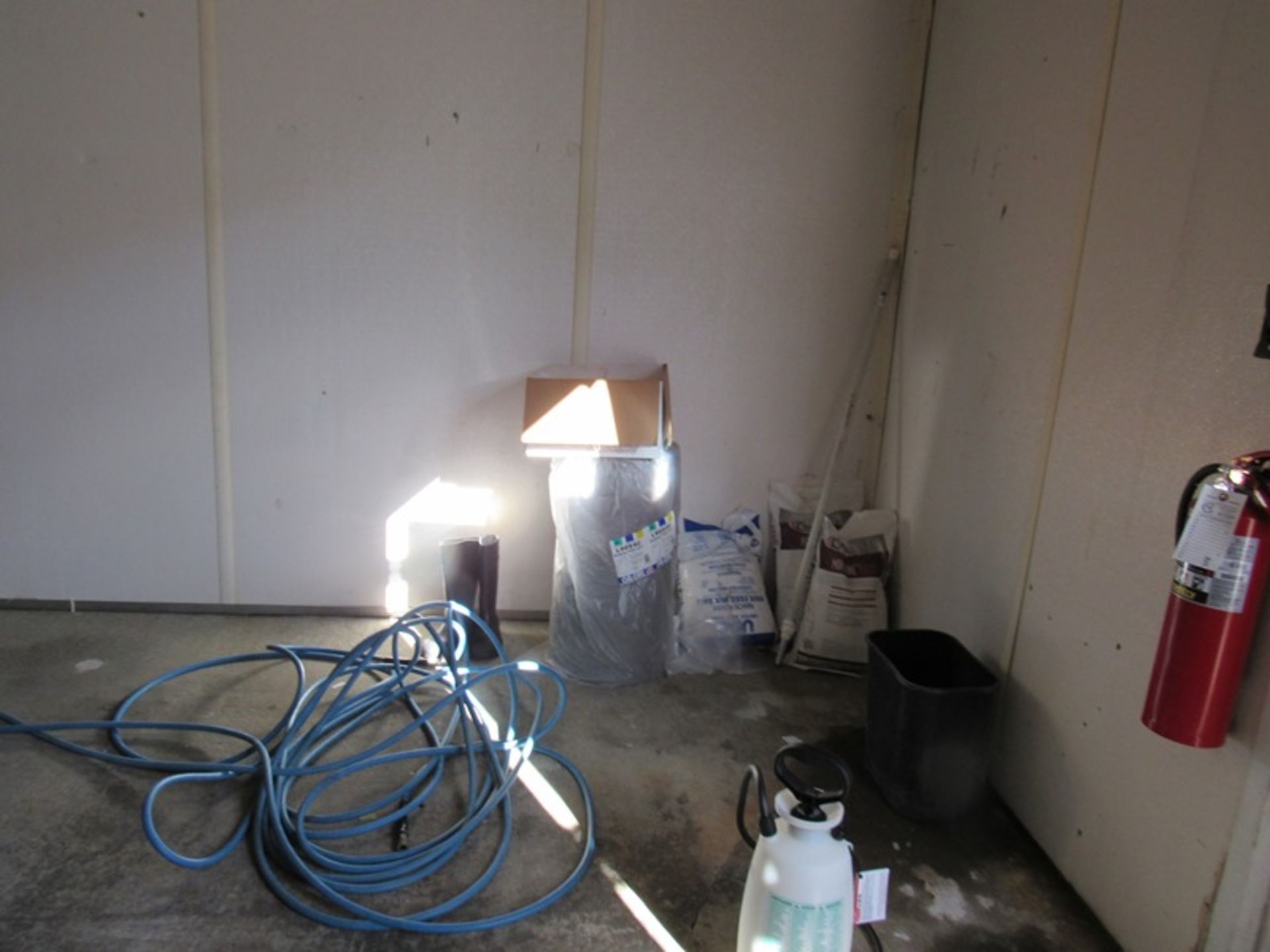 Lot Compressor Room Contents: Desk, Chairs, Hose, Sprayers, Bump Caps, Boots, Stainless Steel - Image 6 of 10