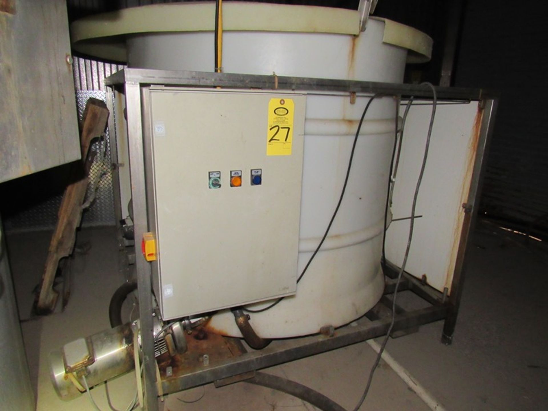 Poly Slush Tank, 4' Dia. X 4' D on stainless steel skid with pump (Required Loading Fee $200.00 Norm