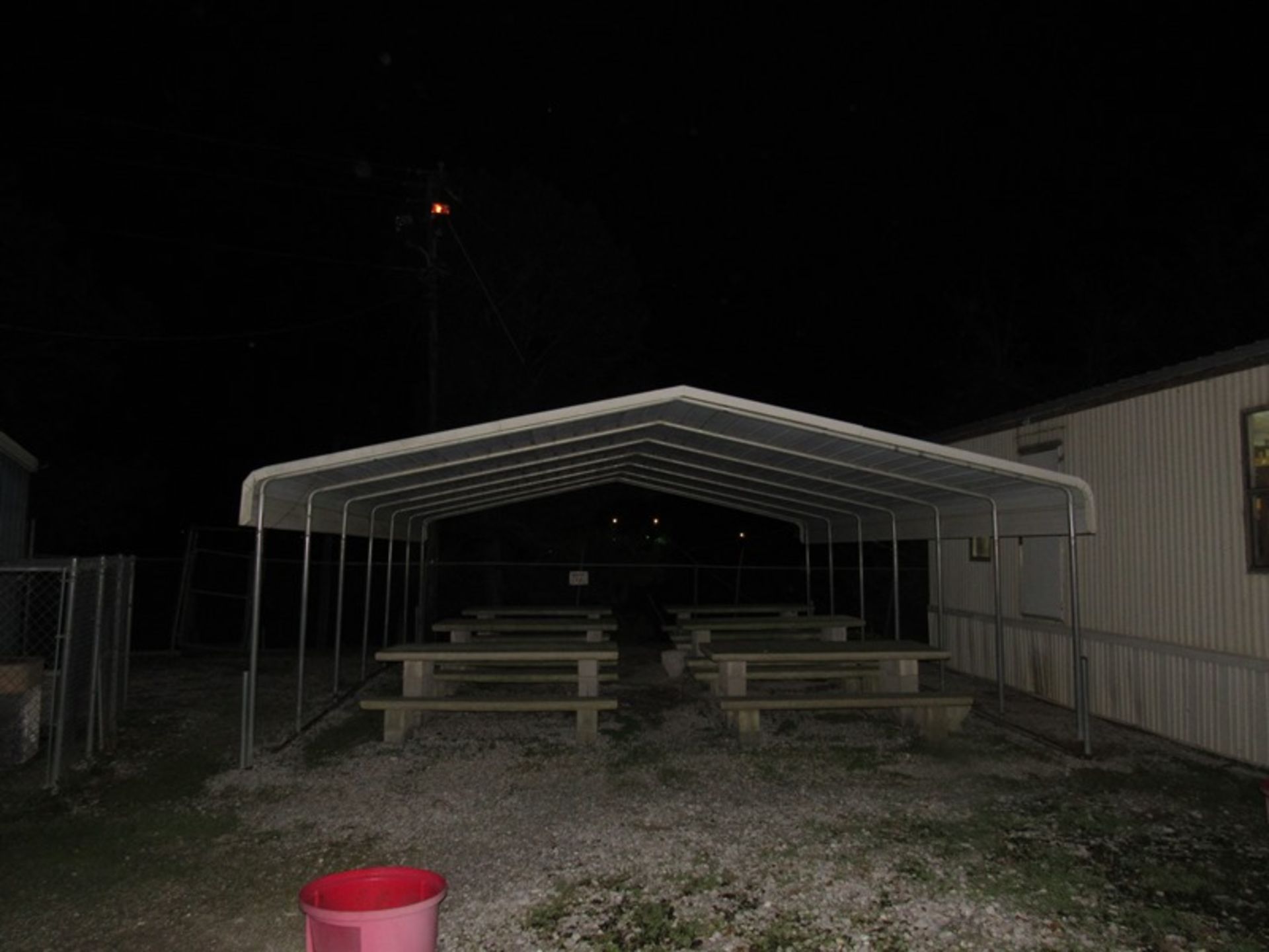 Aluminum Overhead Canopy, 27" W X 24' L X 9' T, (7) braces (Required Loading Fee $450.00 Norm - Image 3 of 3