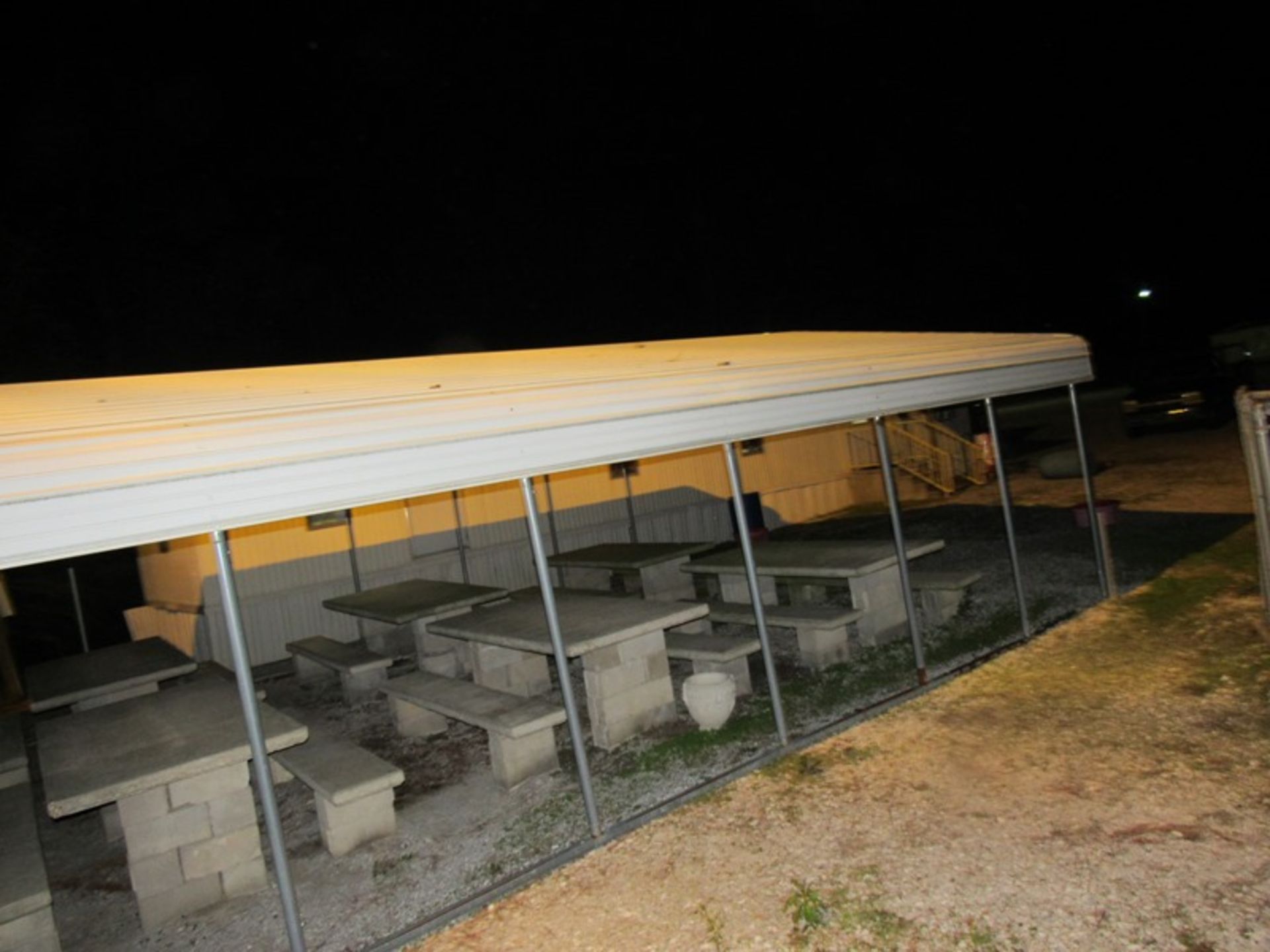 Aluminum Overhead Canopy, 27" W X 24' L X 9' T, (7) braces (Required Loading Fee $450.00 Norm - Image 2 of 3