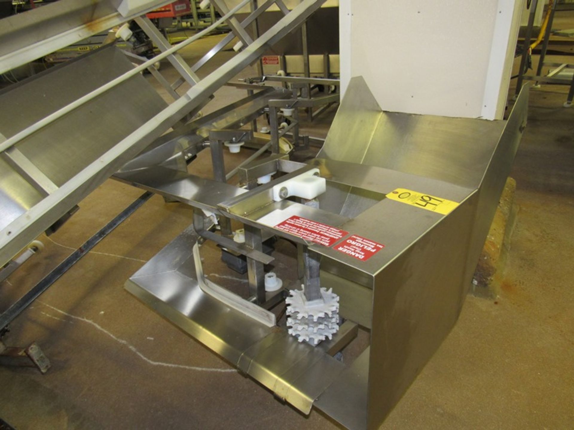 Stainless Steel "Z" Conveyor, 18" W X 9' L (no belt), 1 h.p., stainless steel motor, 220 volts ( - Image 2 of 2