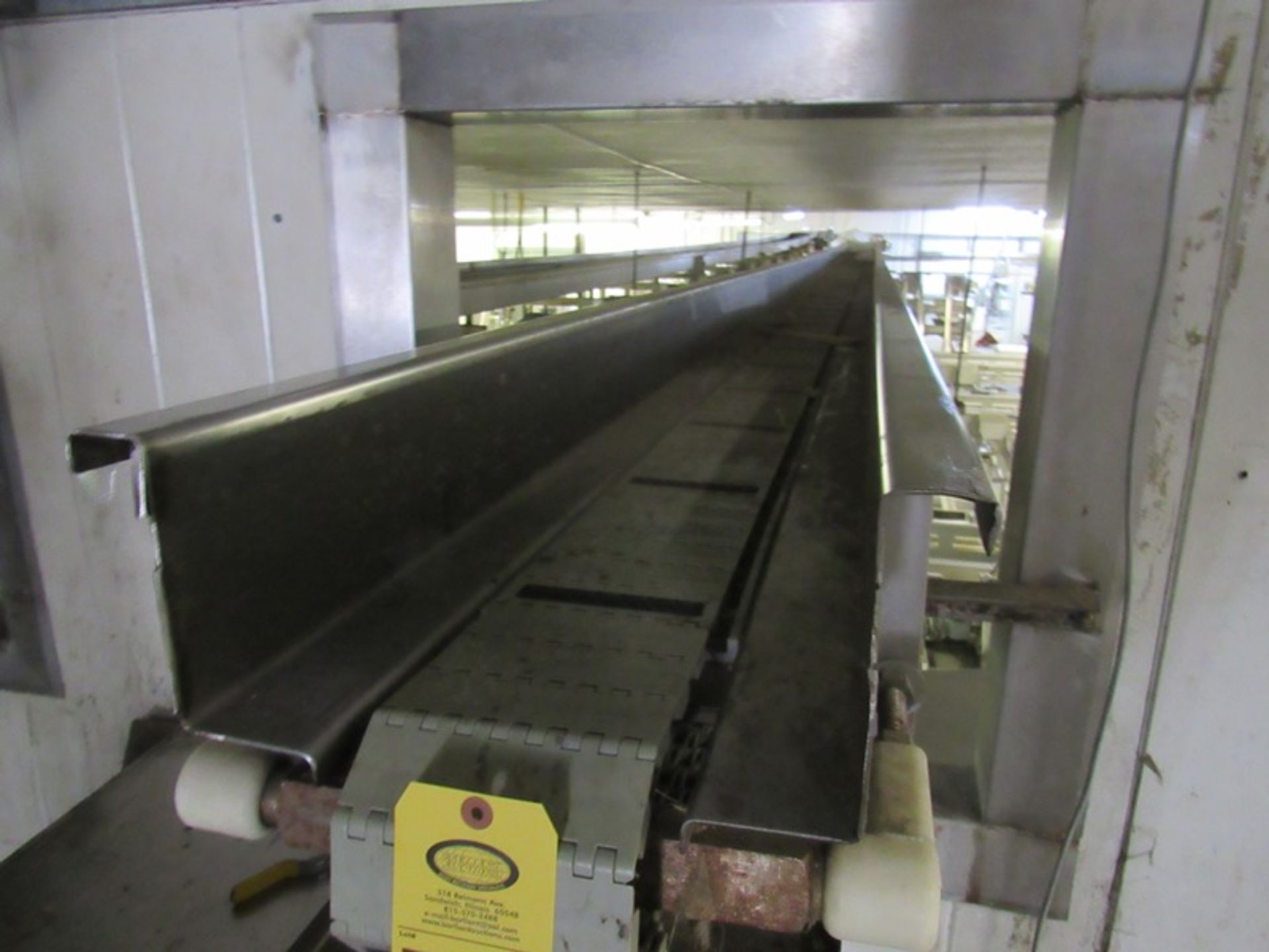 Stainless Steel Ceiling Suspend Conveyor, 6" W X 36' L, 1 h.p. motor (Required Loading Fee $1,000.00