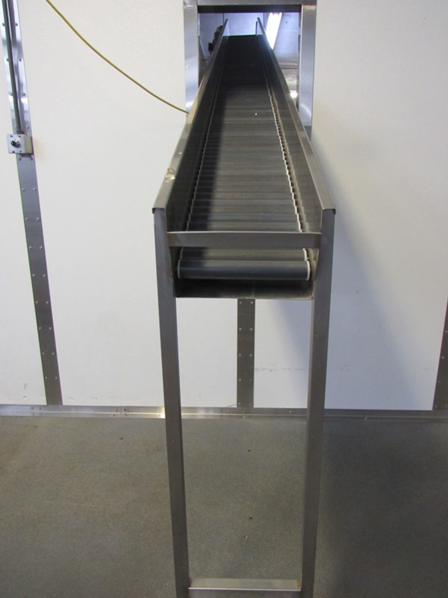 Stainless Steel Ceiling Suspend Conveyor, 12" W X 90' L, 1 h.p. motor, incline/decline (Required - Image 10 of 10