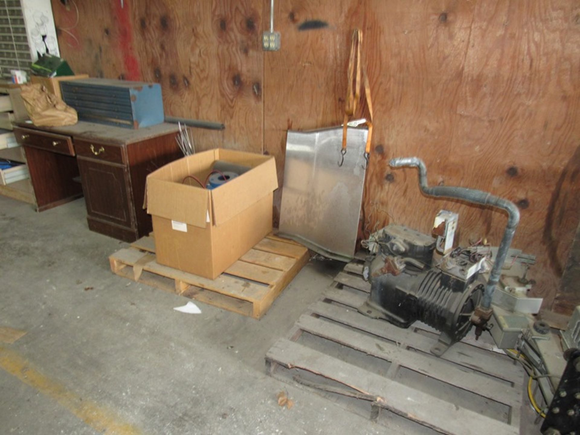 Lot Contents Garage: Refrigerators, 2-Wheel Cart, Benches, Misc. Motors, Hose Reels, Cabinets, - Image 21 of 27