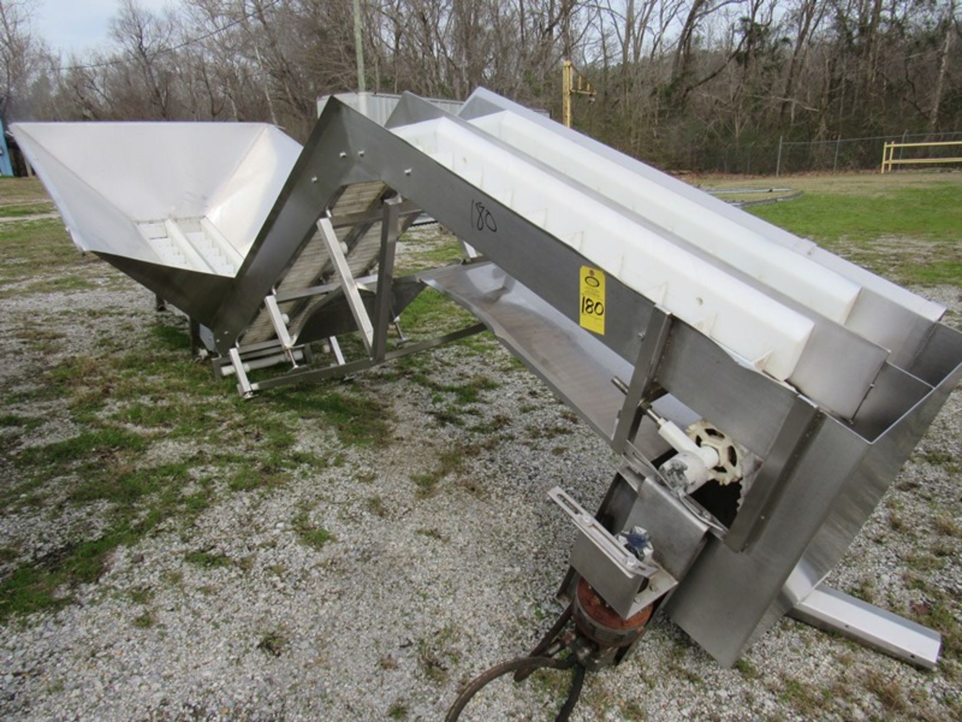 Stainless Steel Incline Double Conveyor, flighted plastic belt, 6" W X 16' L, 3" H flights, spaced - Image 2 of 3