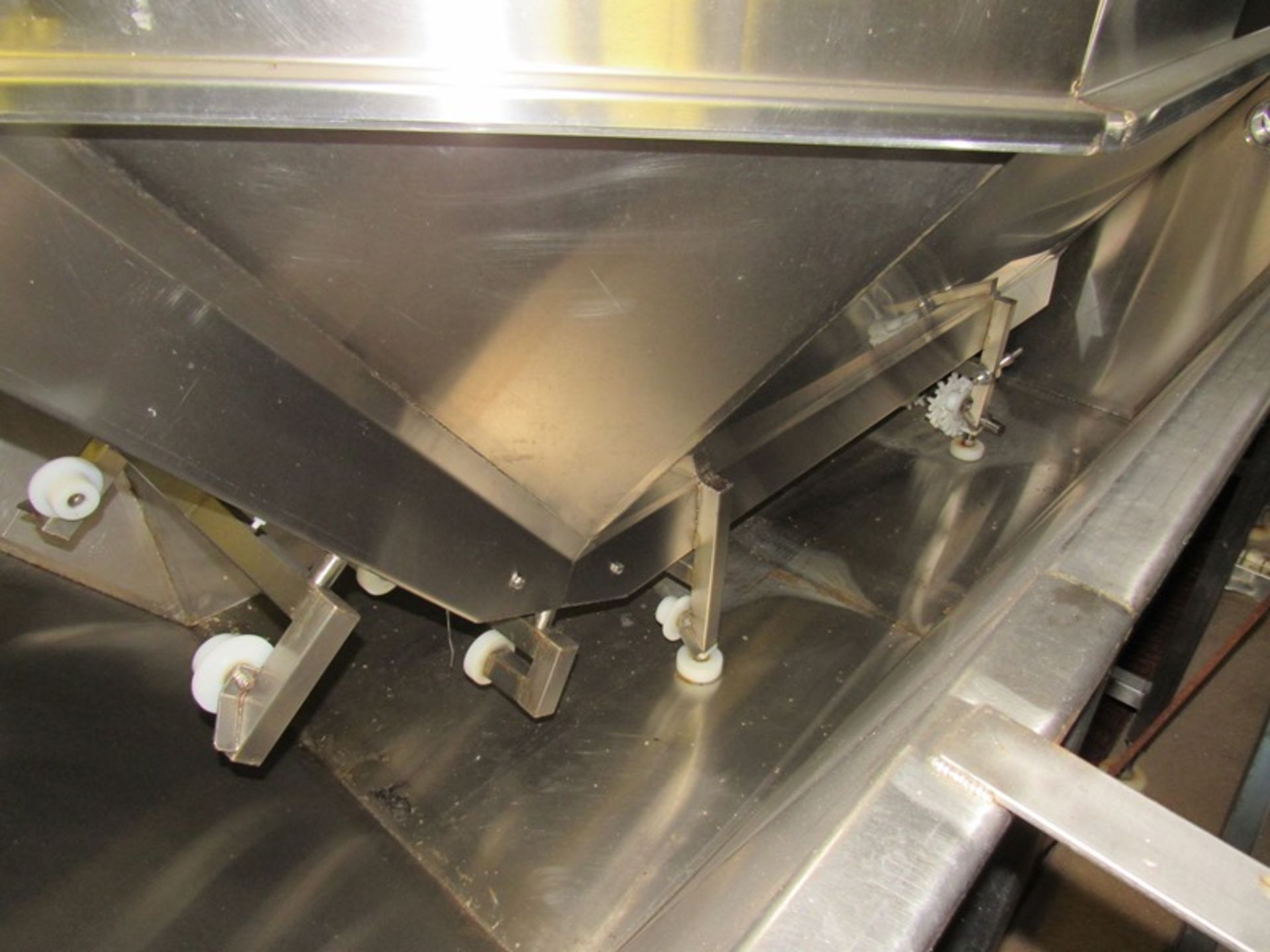 Stainless Steel Tank, 64" W X 112" L X 3' D with 16" W X 6' L incline conveyor (no belt), 1 h.p., - Image 3 of 6