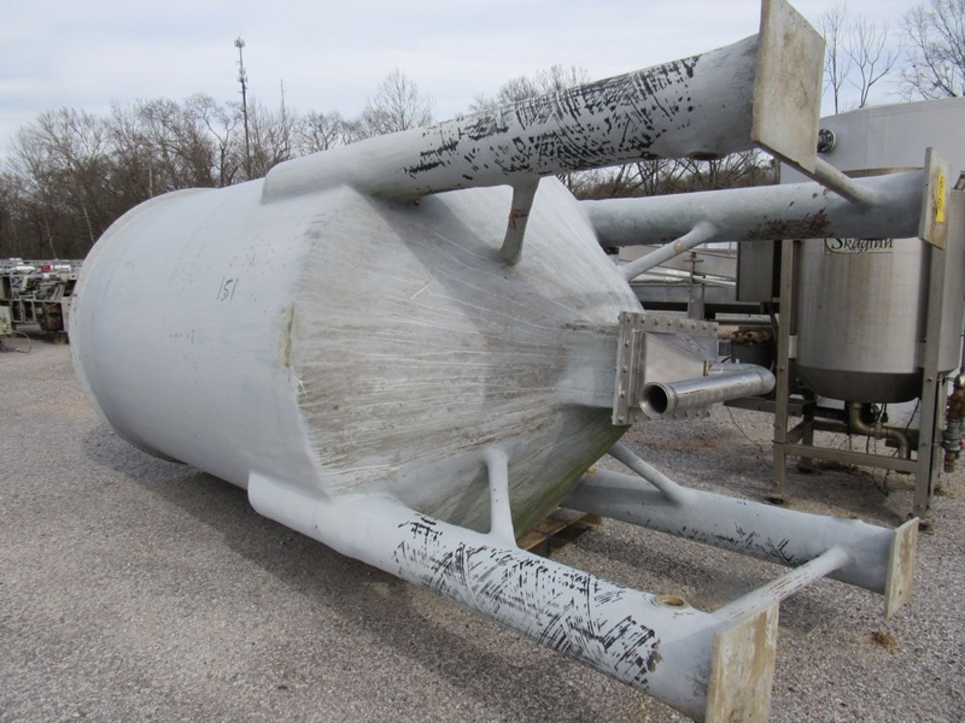 Fiberglass Tank, 70" Dia. X 12' D, cone bottom 3" outlet (Required Loading Fee $100.00 Norm Pavlish-