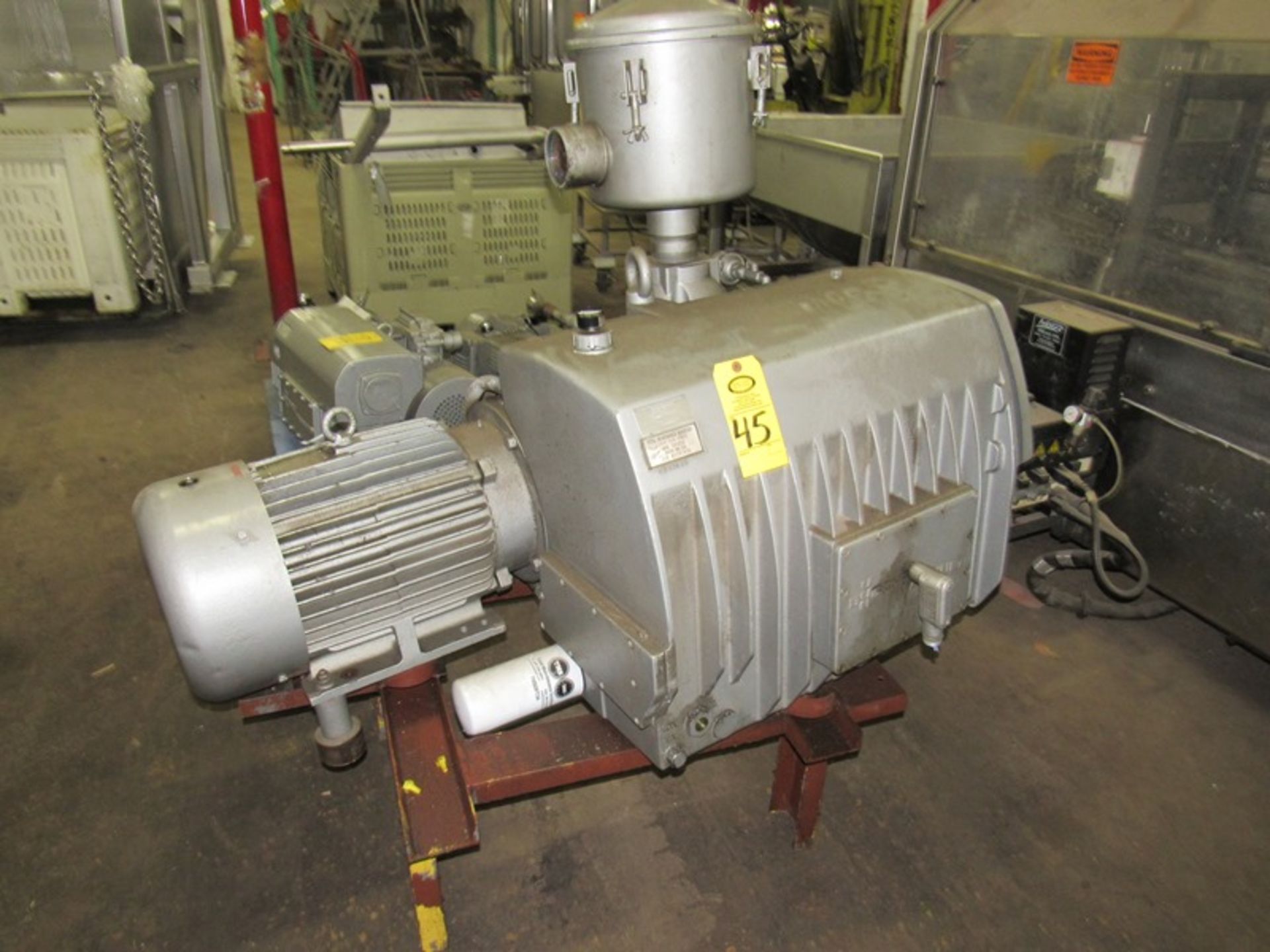 Busch Mdl. RAO400 Vacuum Pump, 15 h.p., 230/460 volt motor, 3 h.p., rebuilt by TMS, Ser. #354285