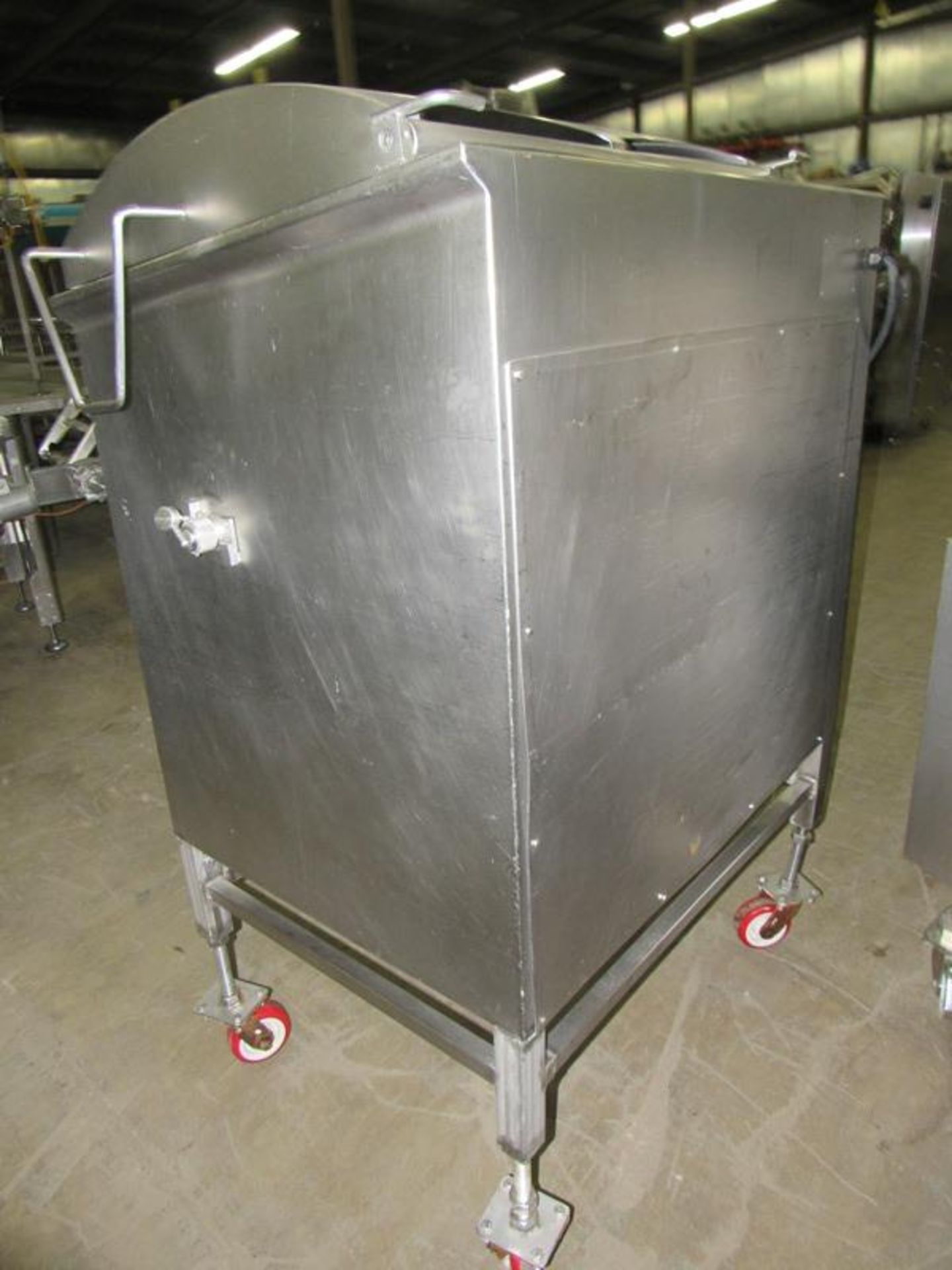 Hollymatic Stainless Steel Mixer/Grinder, 20" W X 29" L X 22" D hopper, 5" Dia. barrel, on wheels " - Image 3 of 6