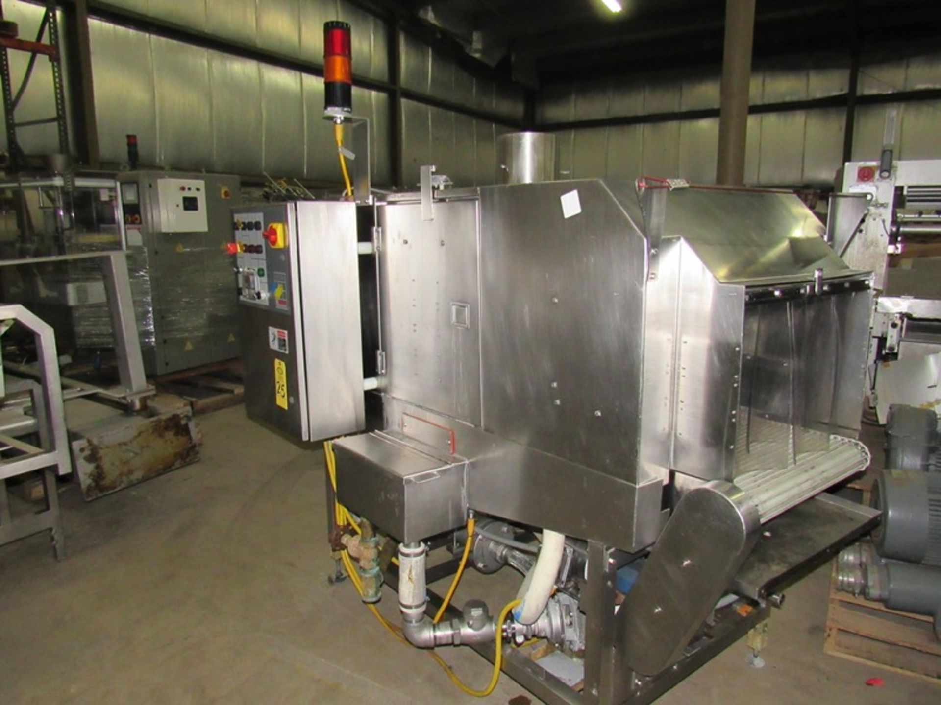 Cryovac Mdl. ST101 Stainless Steel Hot Water/Steam Shrink Tunnel, 24" W X 7' L X 16" T tunnel,