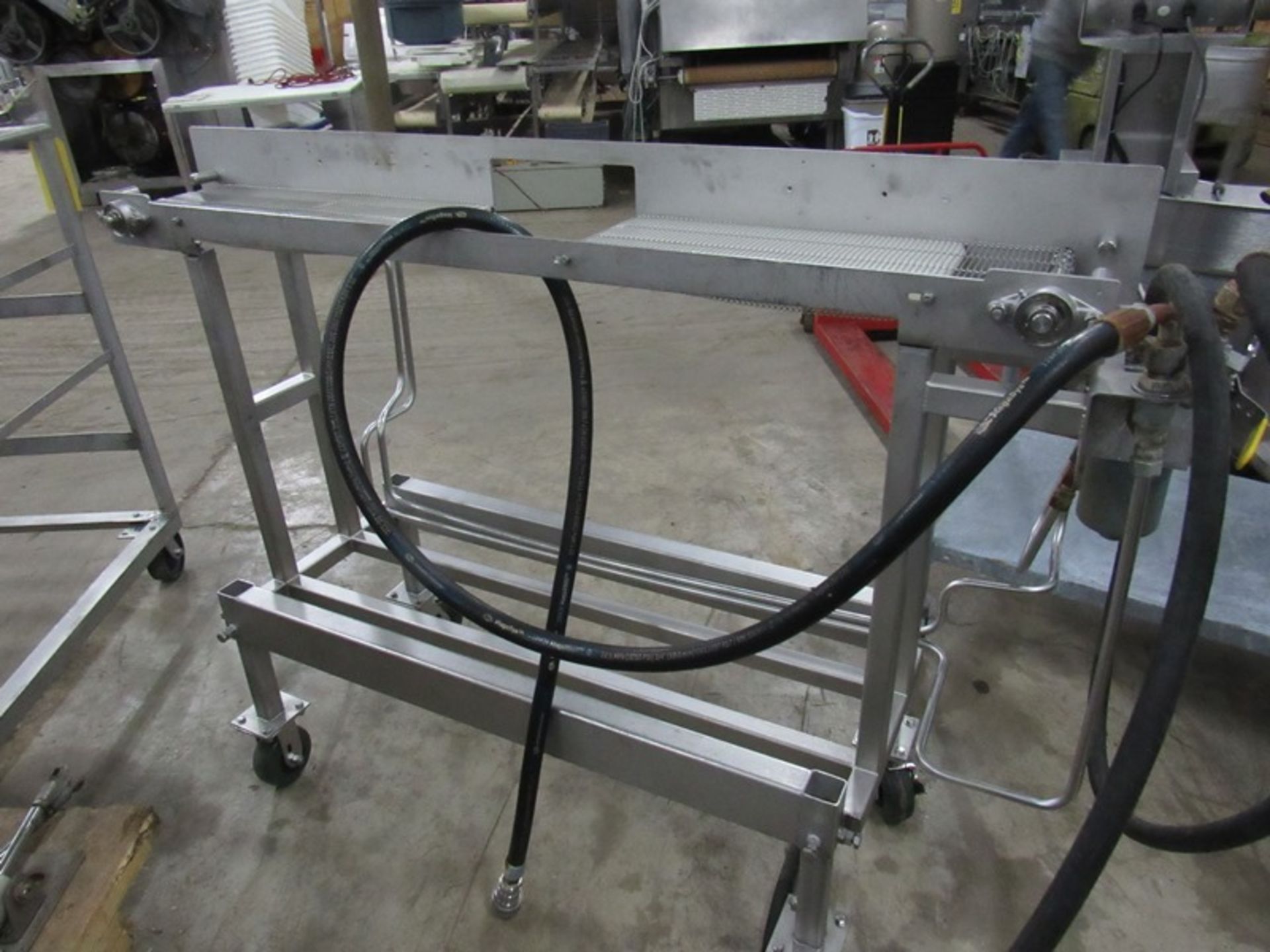 JBT Stainless Steel Conveyor, Ser. #120, 8" W X 5' L split belt, 10" between belts, hydraulic drive - Image 2 of 5