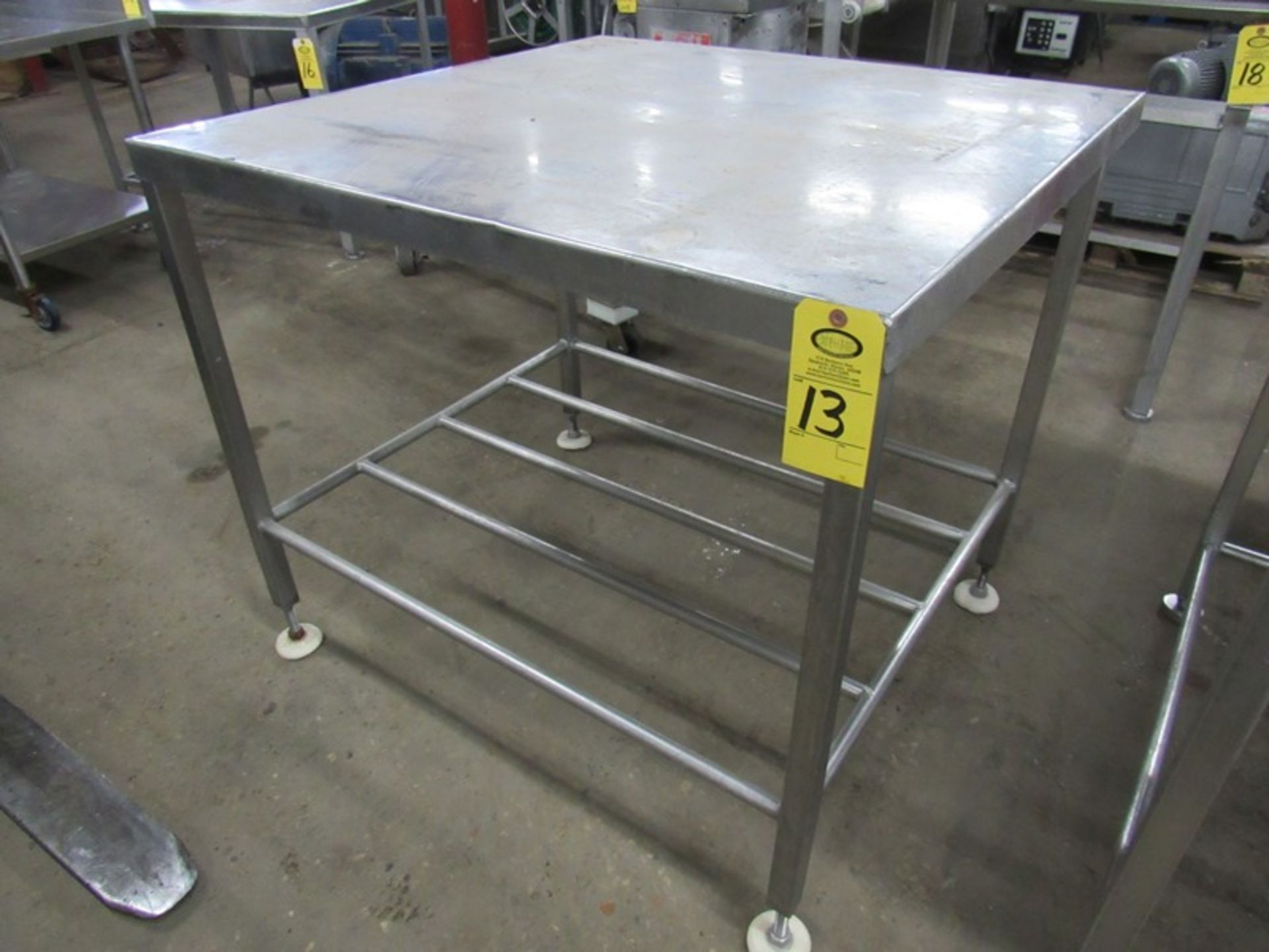 Stainless Steel Table, 44" W X 44" L X 37" T