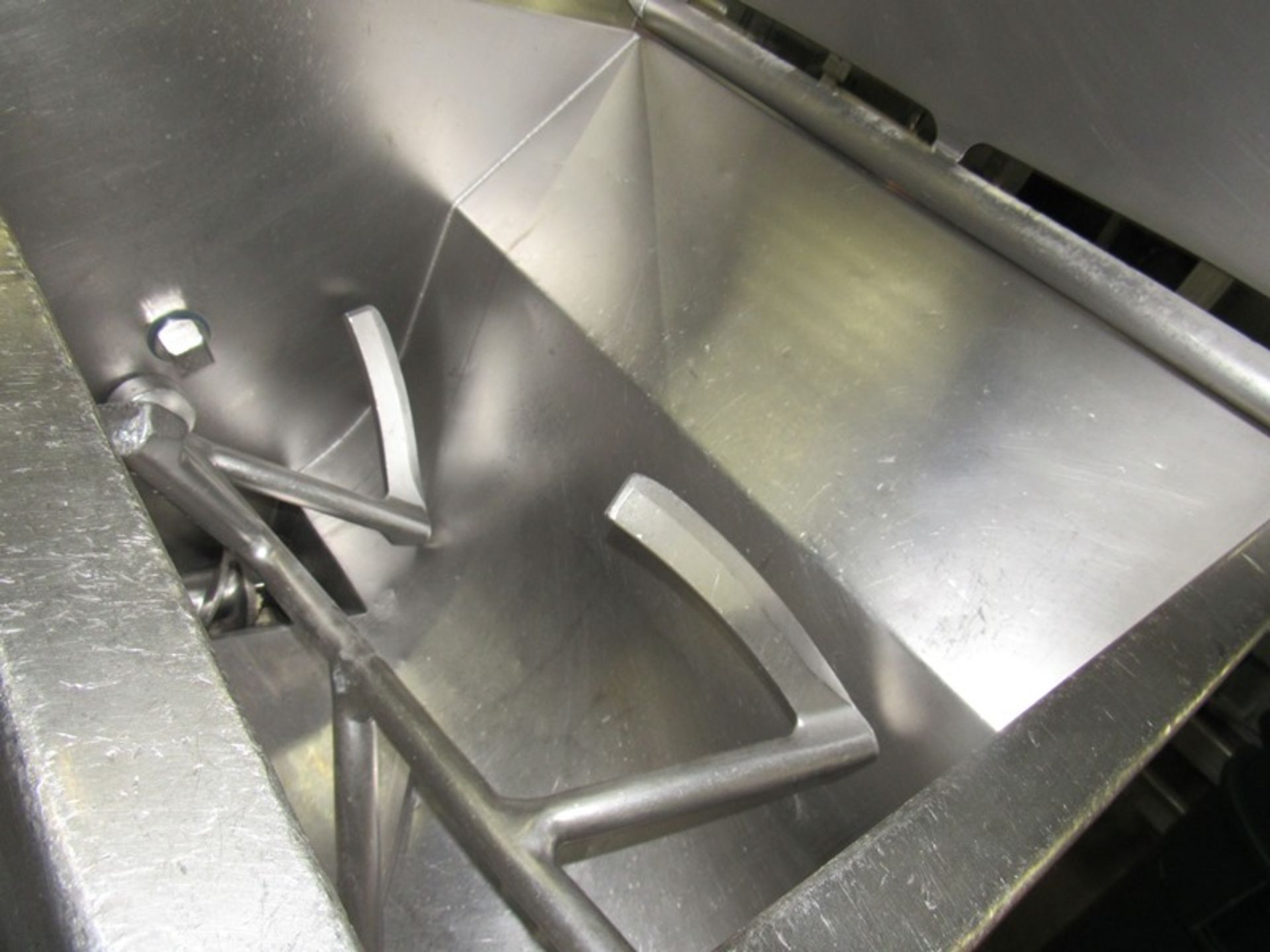 Hollymatic Stainless Steel Mixer/Grinder, 20" W X 29" L X 22" D hopper, 5" Dia. barrel, on wheels " - Image 6 of 6