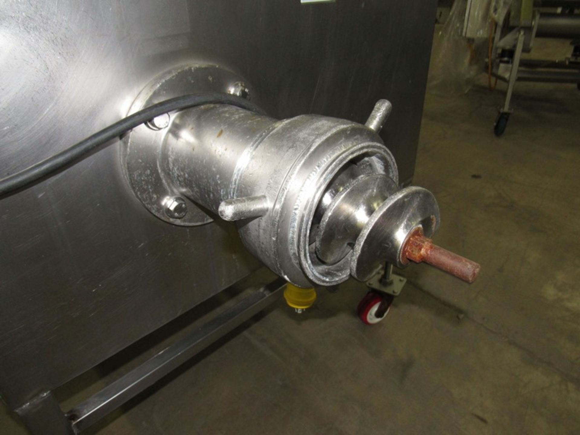 Hollymatic Stainless Steel Mixer/Grinder, 20" W X 29" L X 22" D hopper, 5" Dia. barrel, on wheels " - Image 4 of 6