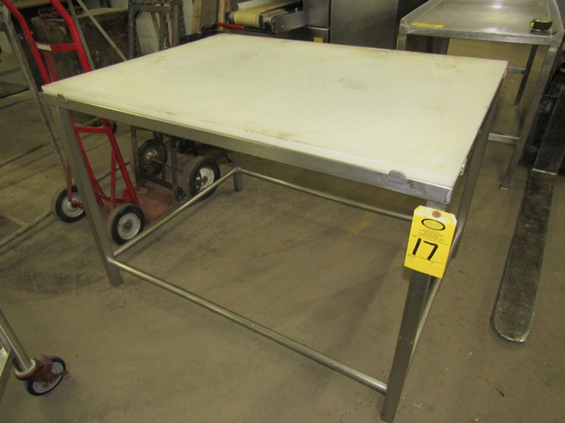 Stainless Steel Table, 3' W X 4' L X 33" T with poly top