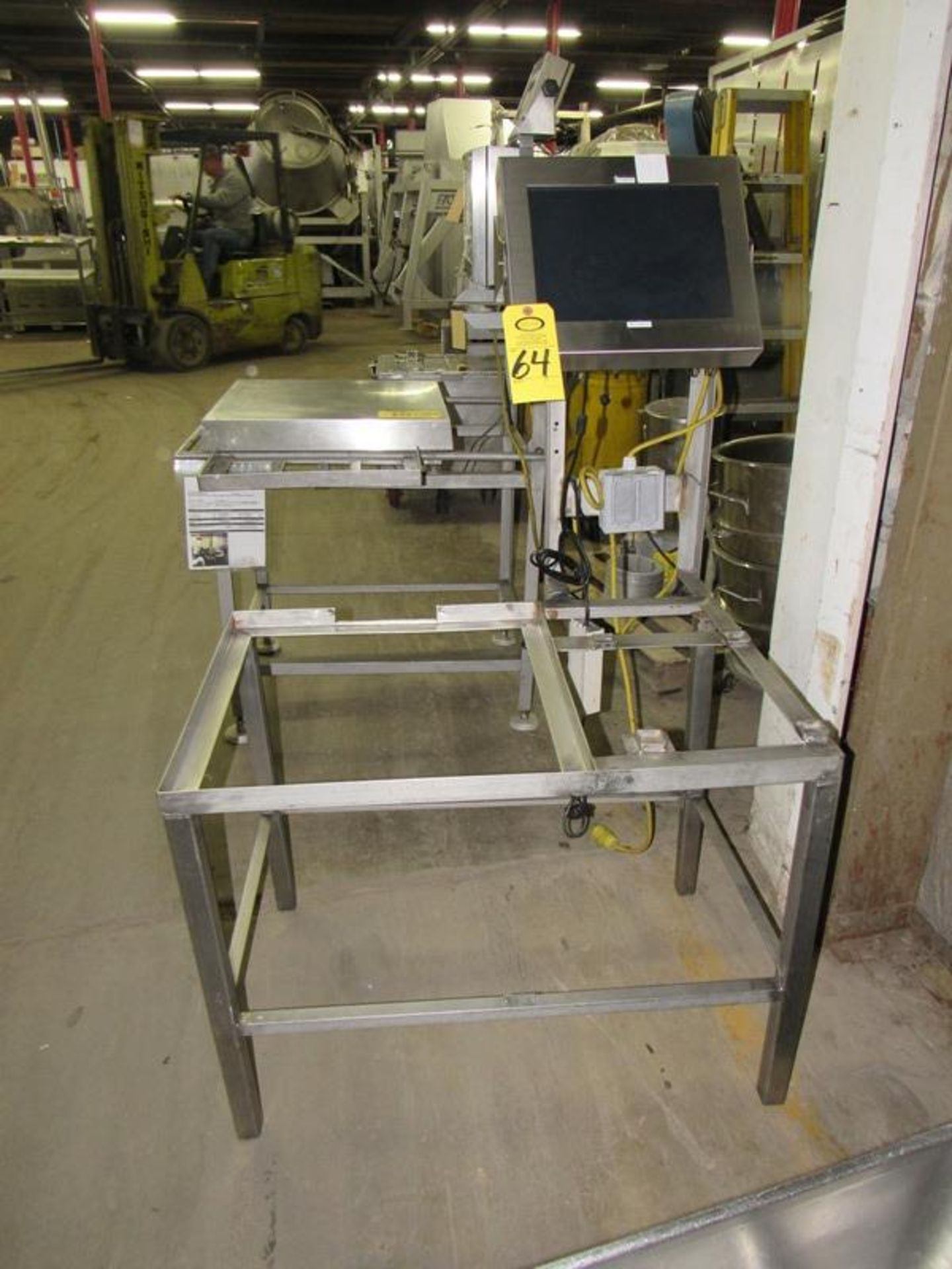 Stainless Steel Stand, 23" W X 3' L with monitor attached