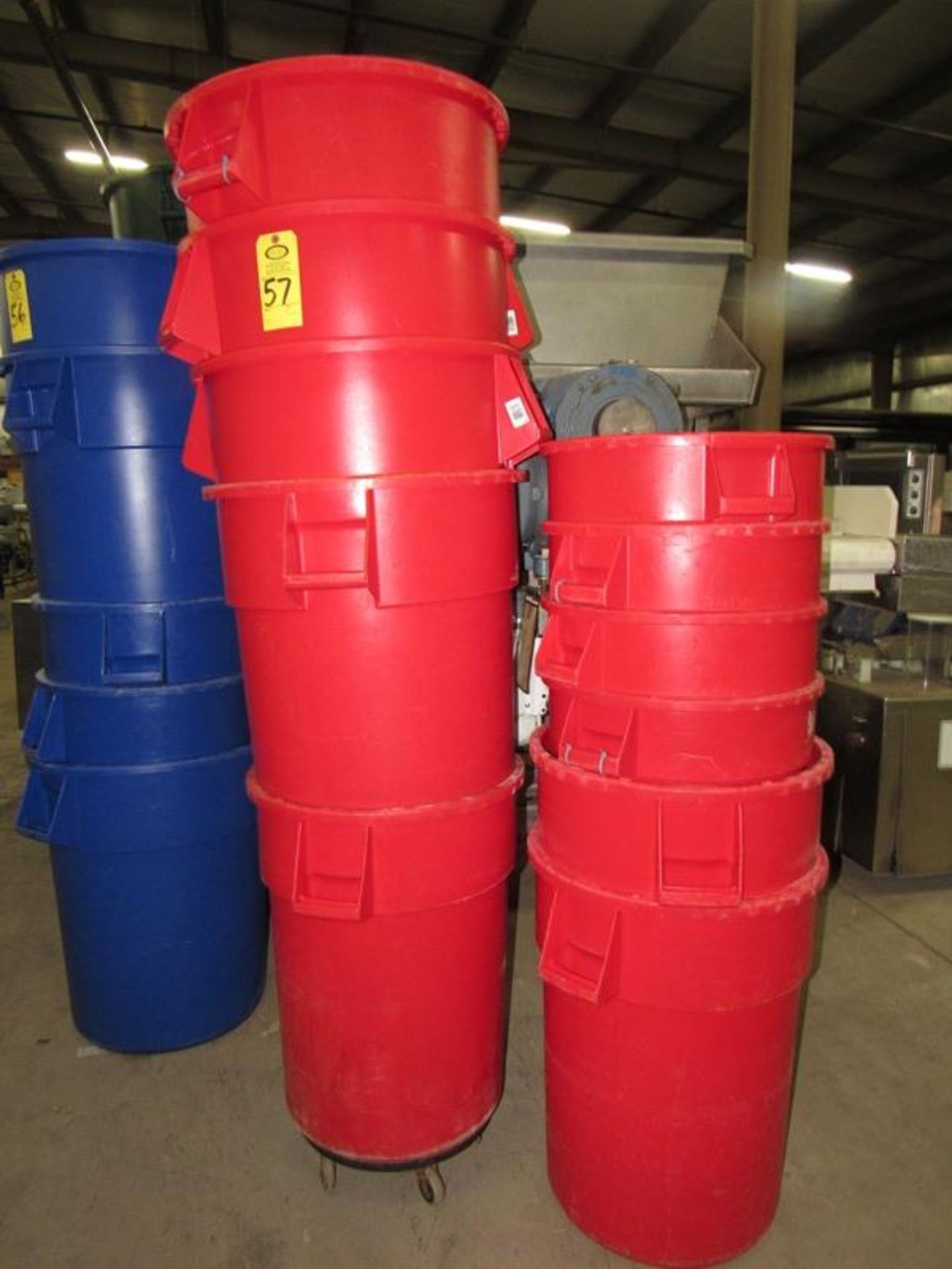 Lot of (11) Red Trash Cans