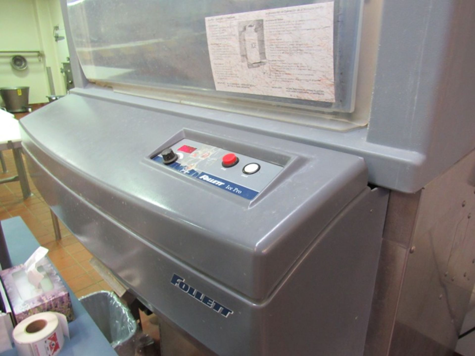 Hoshikazi Ice Maker, 4' W X 2' D X 26" T with Follett Mdl. DB1000 Ice Bin with dispenser, 220 volts, - Image 3 of 5