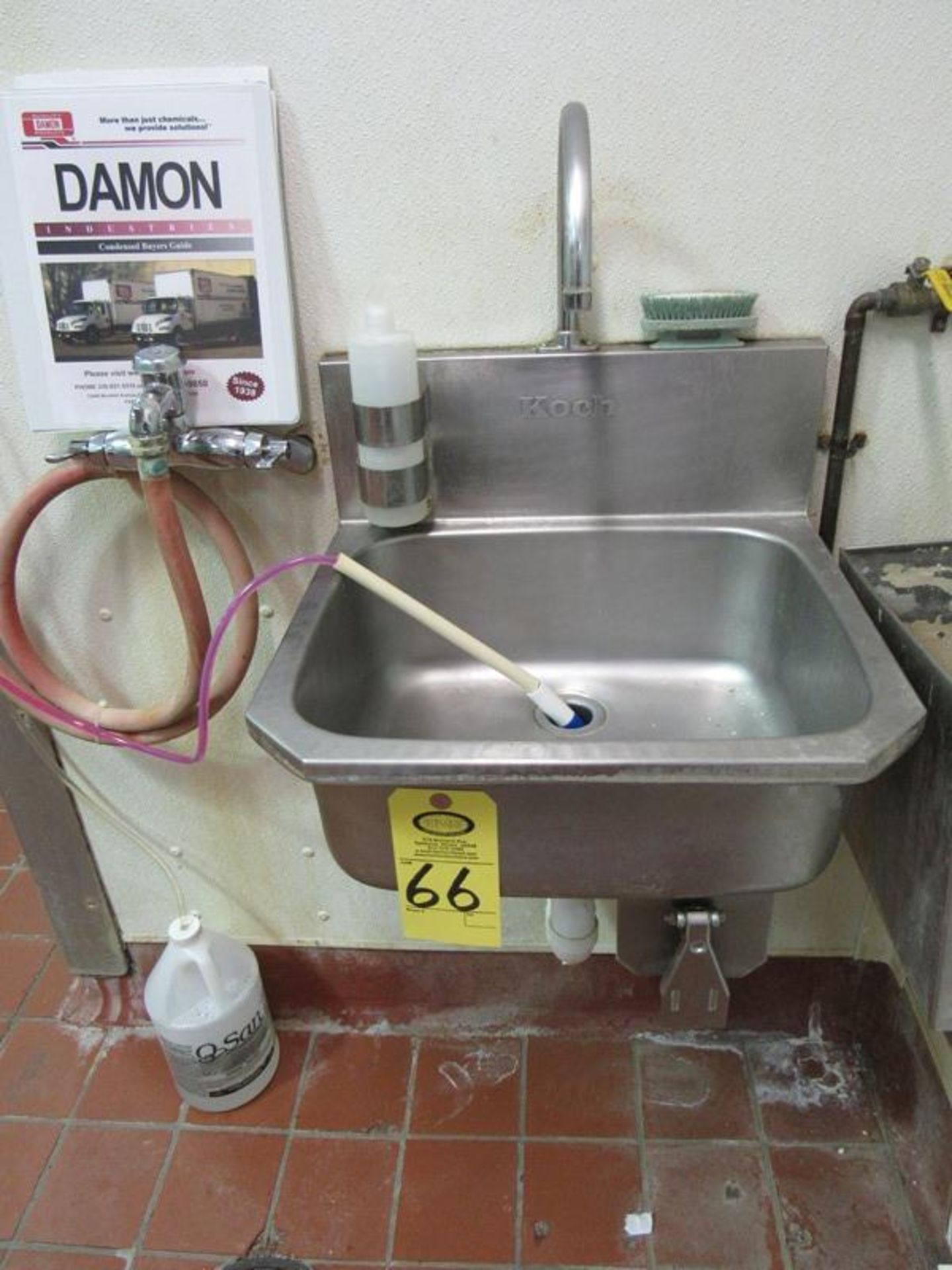 Stainless Steel Sink, 17" W X 14" L X 7" D, knee activation, single faucet (Required Loading Fee $