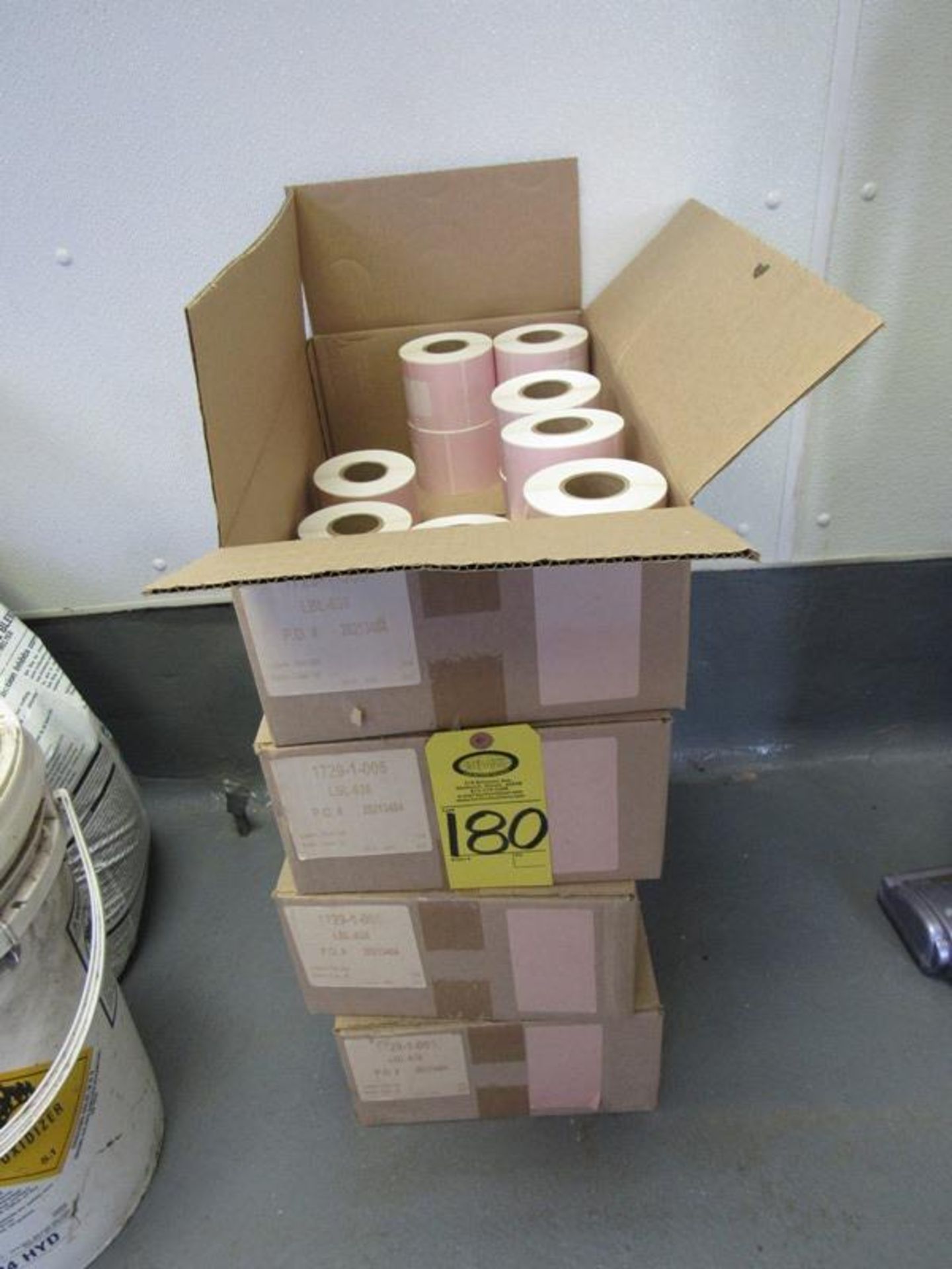 Lot Plain Labels (3) Cases (30) Rolls /Case, 250/roll, (1) Box 15 rolls(Required Loading Fee $10.