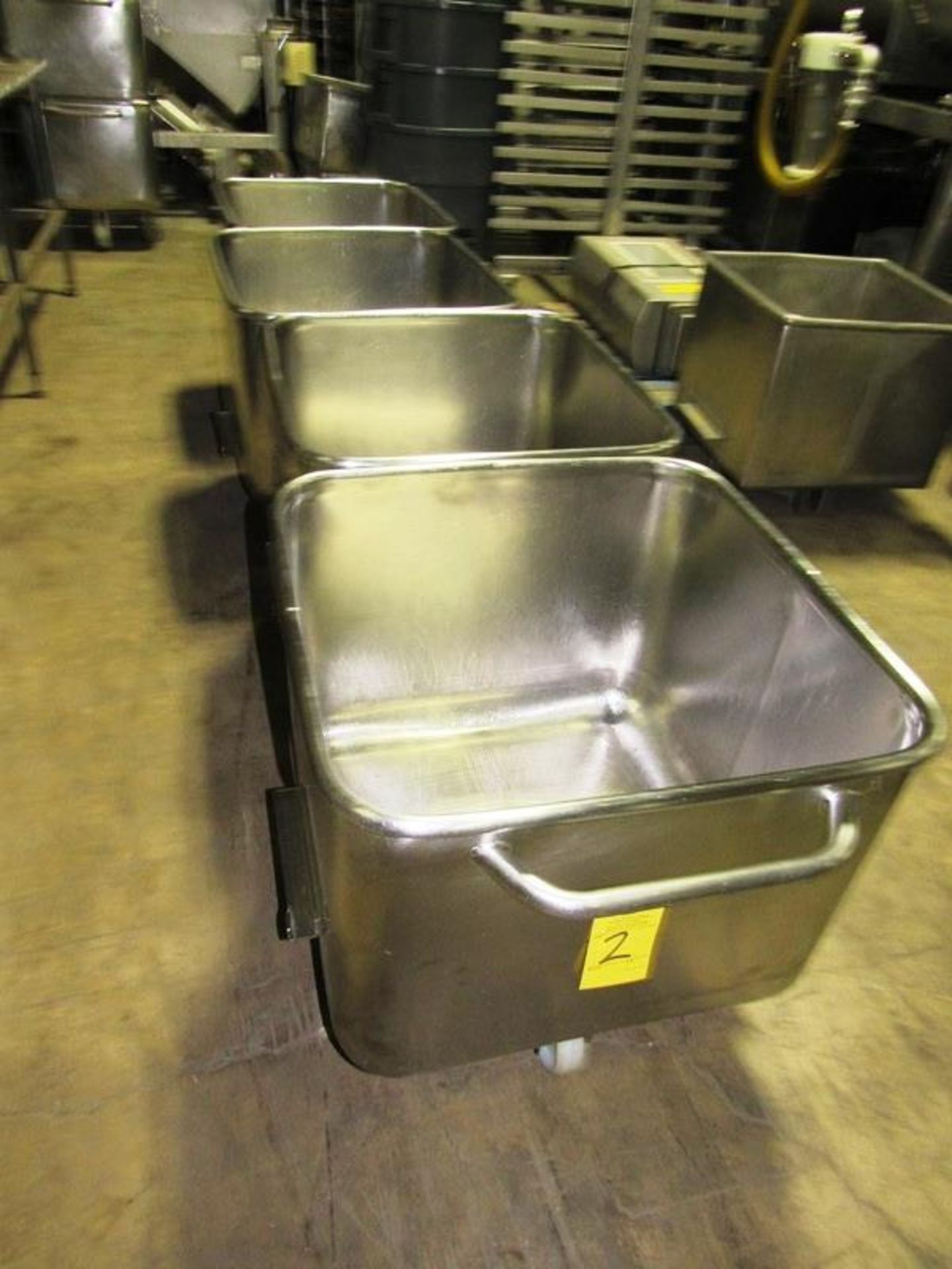 Stainless Steel Dump Buggies, 400 LB capacity, rolled lip, handle