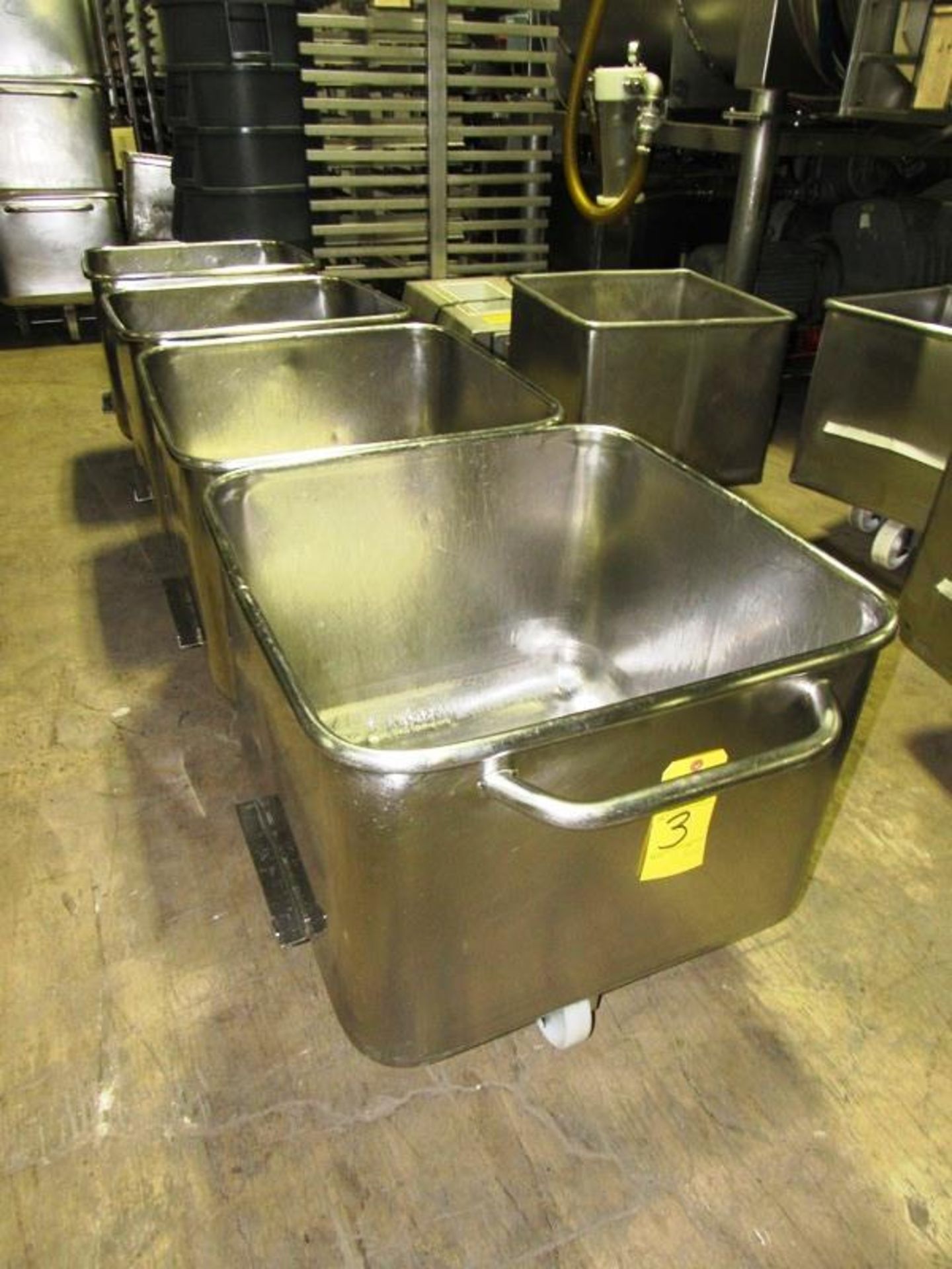 Stainless Steel Dump Buggies, 400 LB capacity, rolled lip, handle