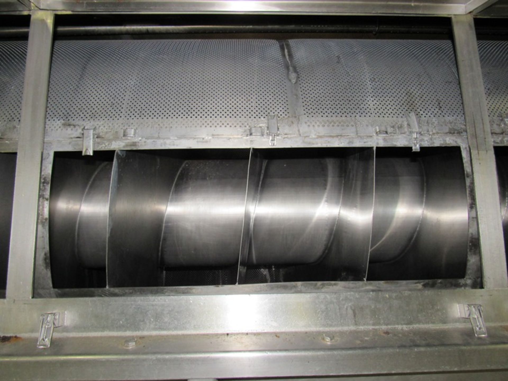 Stainless Steel Vegetable Blancher, 4' Dia. X 11' L spiral auger, in stainless steel cabinet - Image 6 of 9