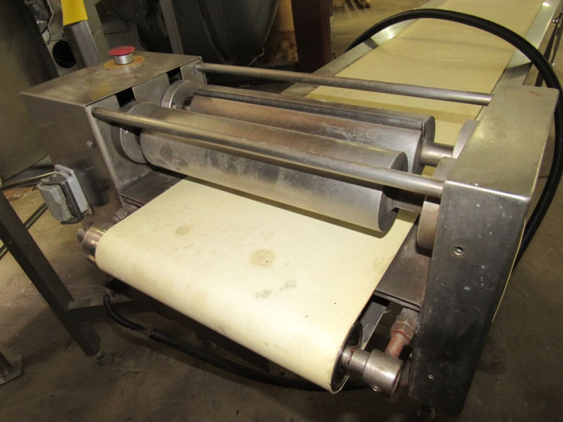 Stainless Steel Folding Conveyor with guillotine cutter 12" W X 14' L, 220 volts - Image 3 of 6