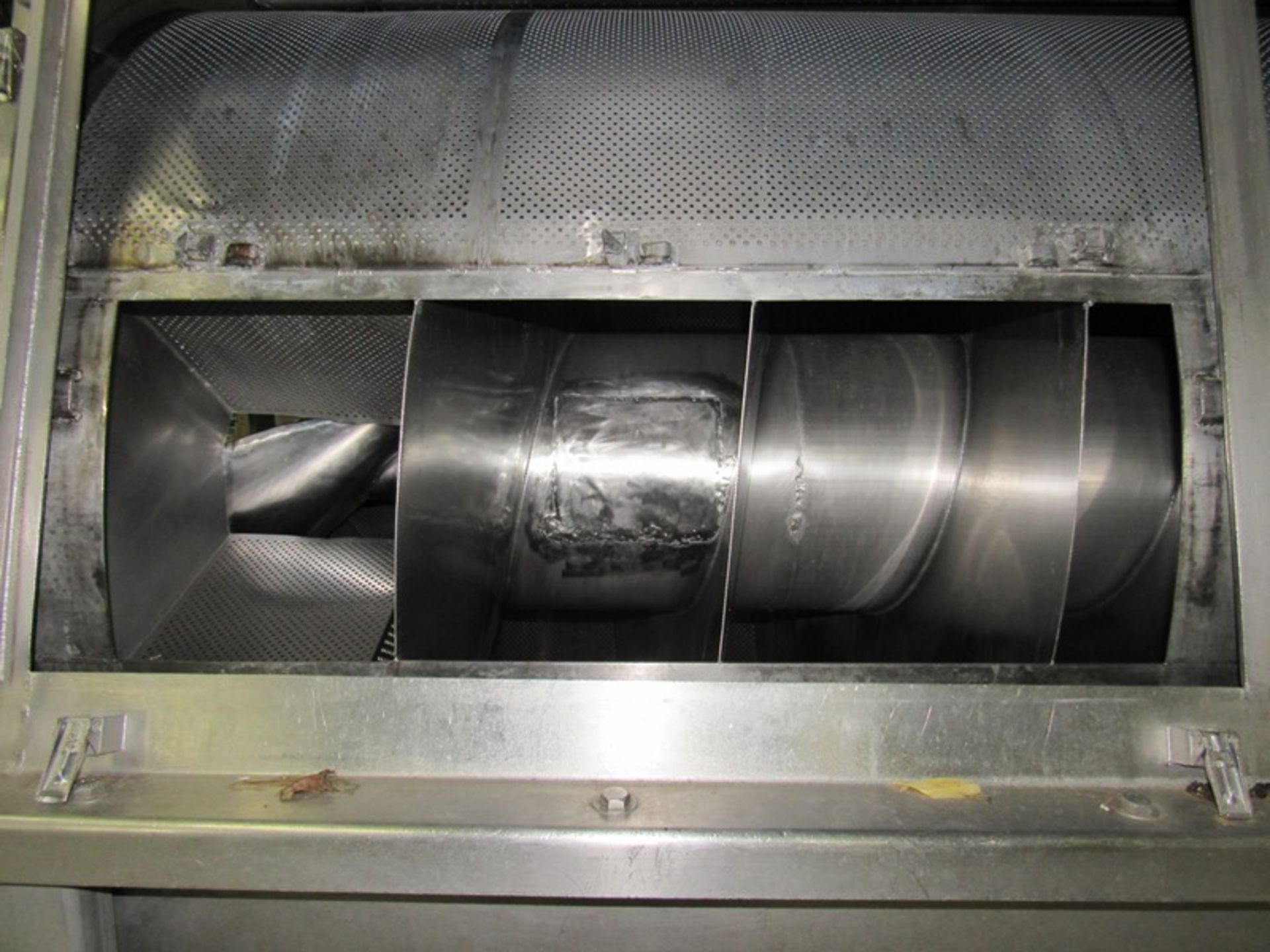 Stainless Steel Vegetable Blancher, 4' Dia. X 11' L spiral auger, in stainless steel cabinet - Image 7 of 9